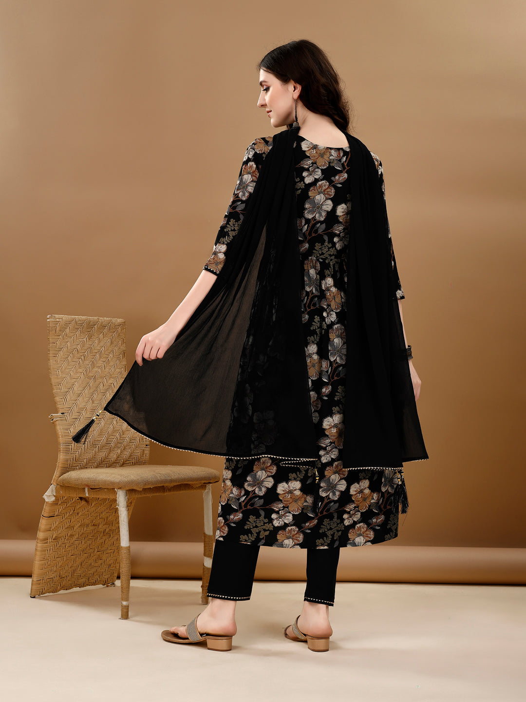 Alia Cut  Floral Printed & Embroidered kurta suit set