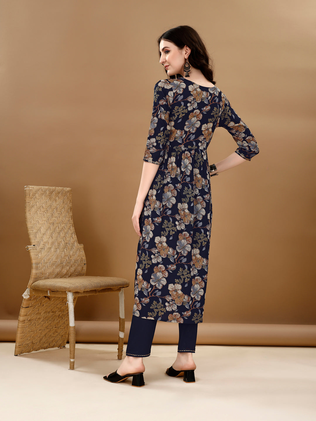 Alia Cut  Floral Printed & Embroidered kurta suit set