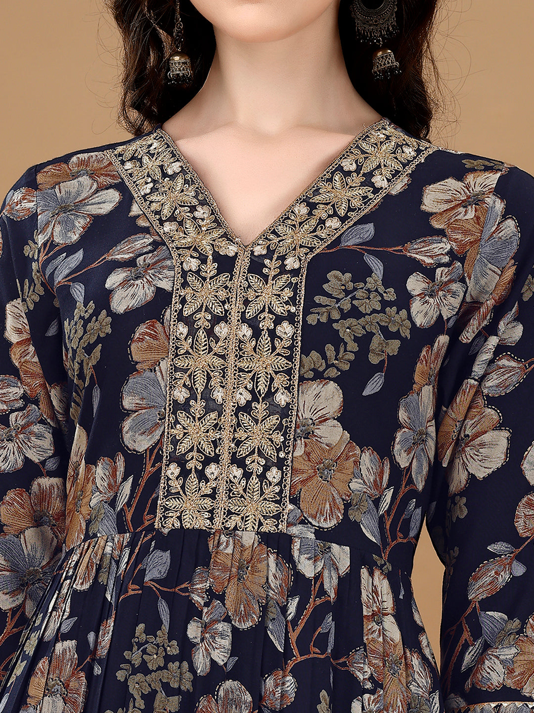 Alia Cut  Floral Printed & Embroidered kurta suit set