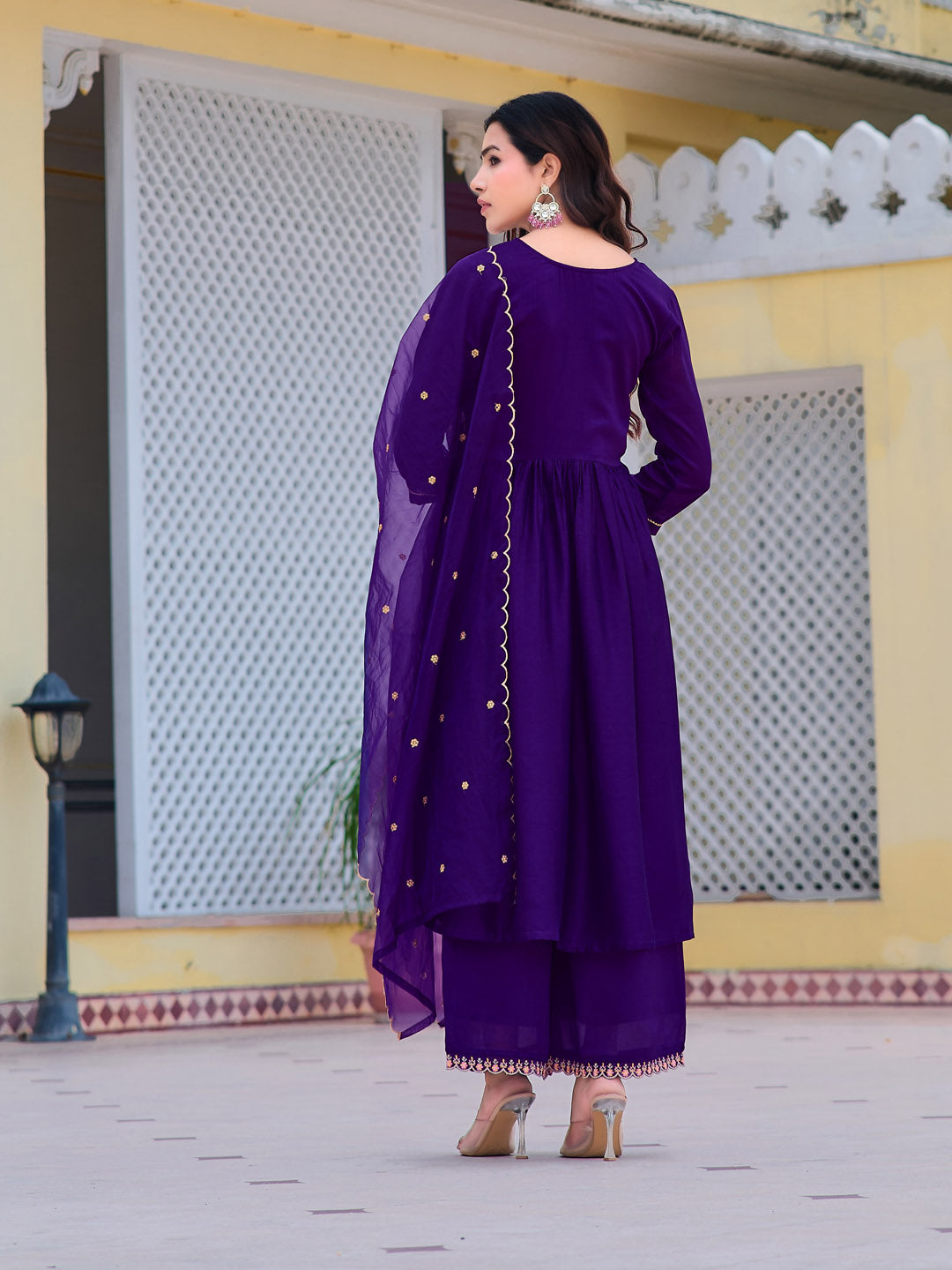 Alia Cut Embroidered Kurta with pant & Dupatta