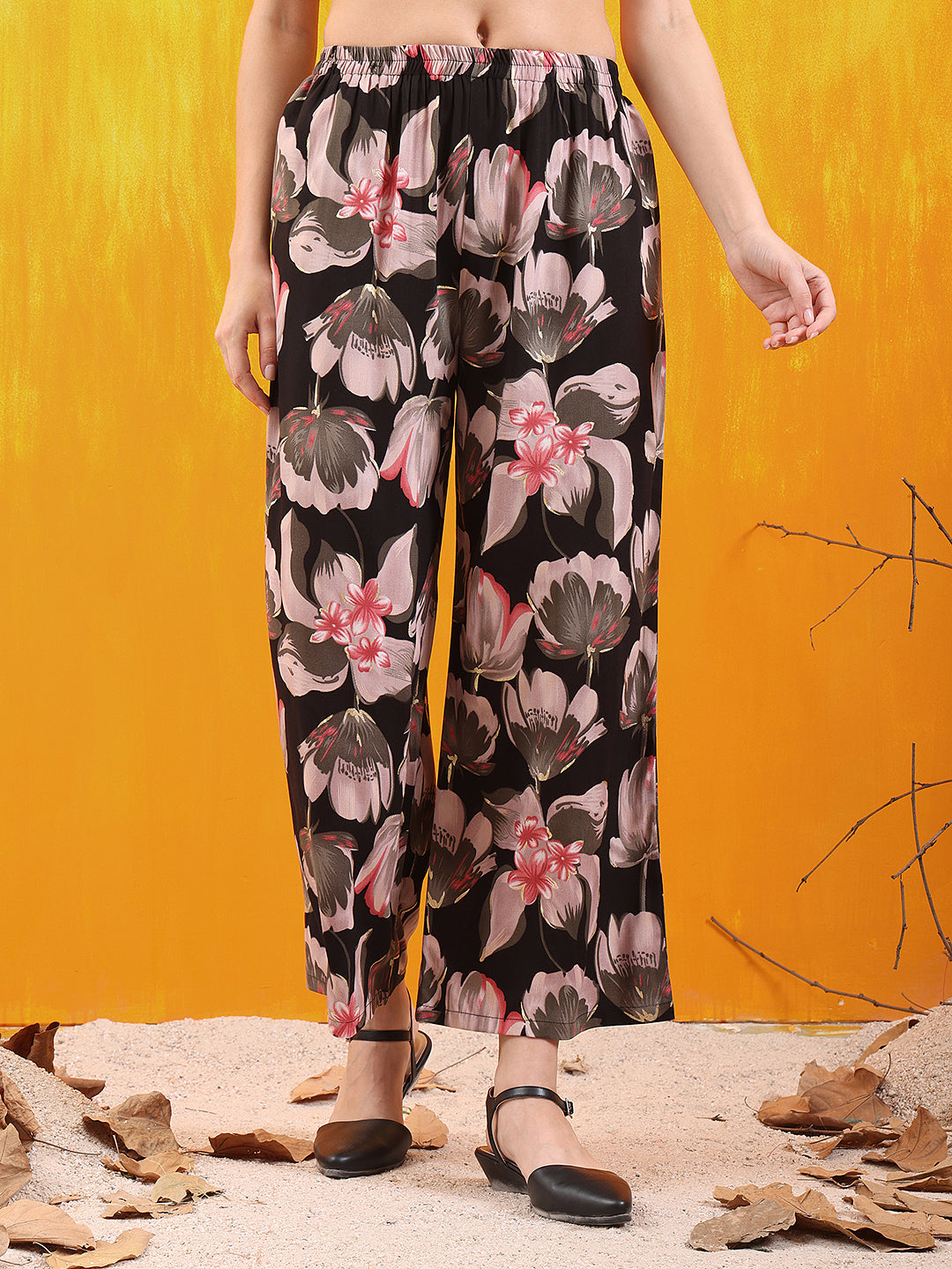 Floral Printed Front Slit Kurta with Palazzo pant