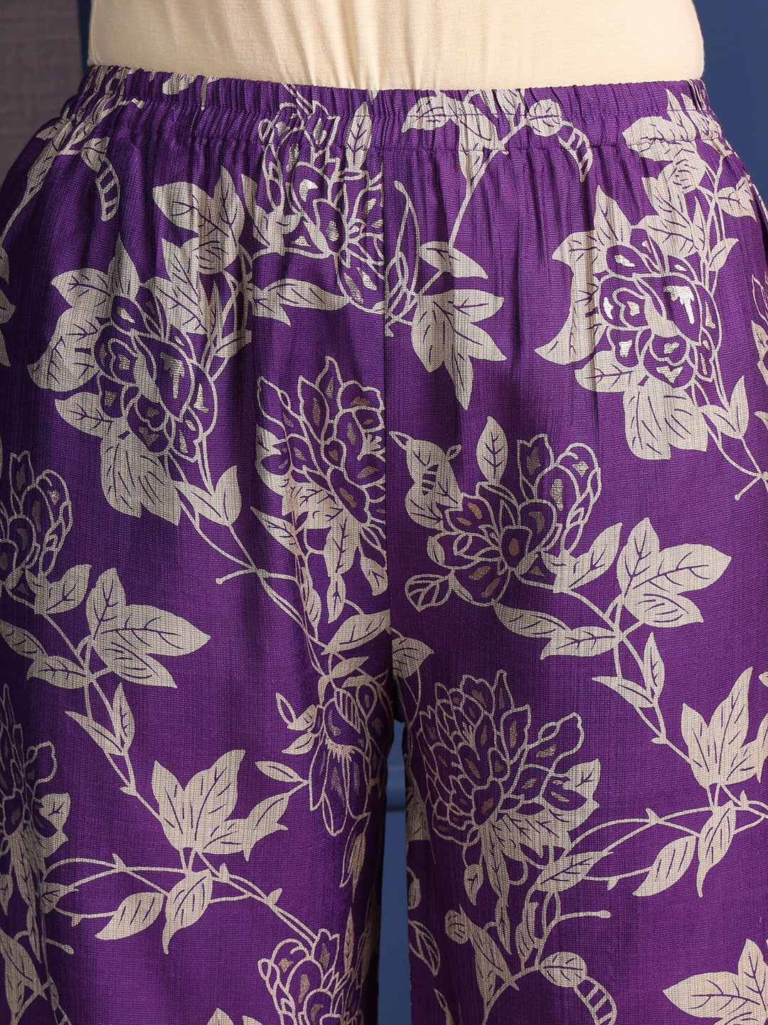 Embroidered & Printed kurta with Palazzo & Dupatta