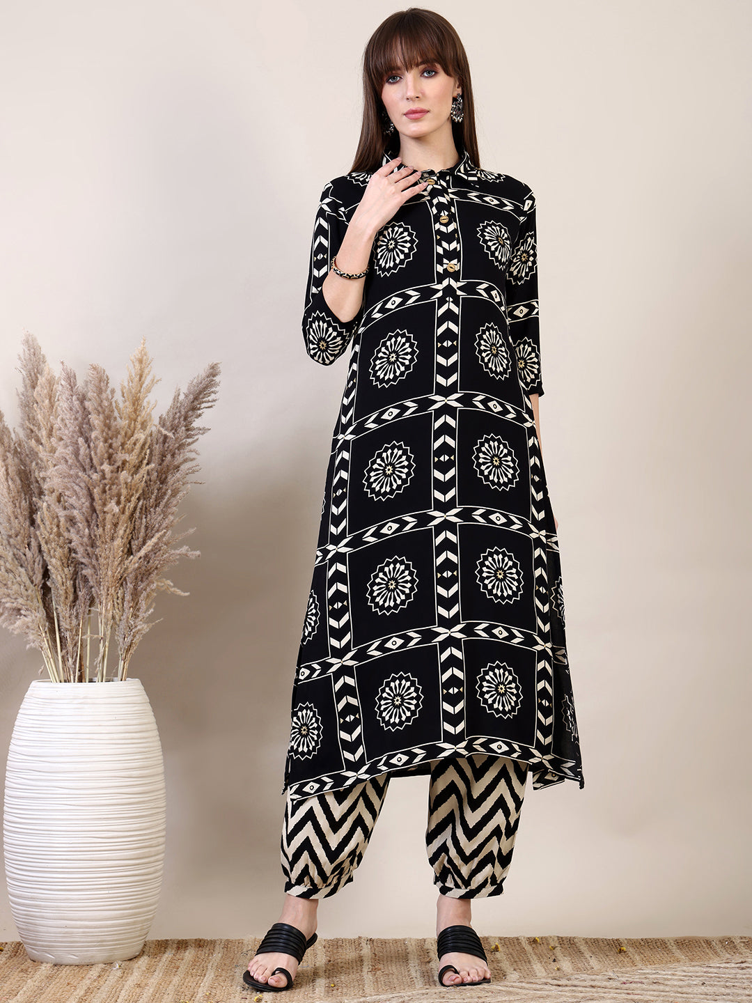 Ethnic Motifs Printed Afghani Pant Co-ords