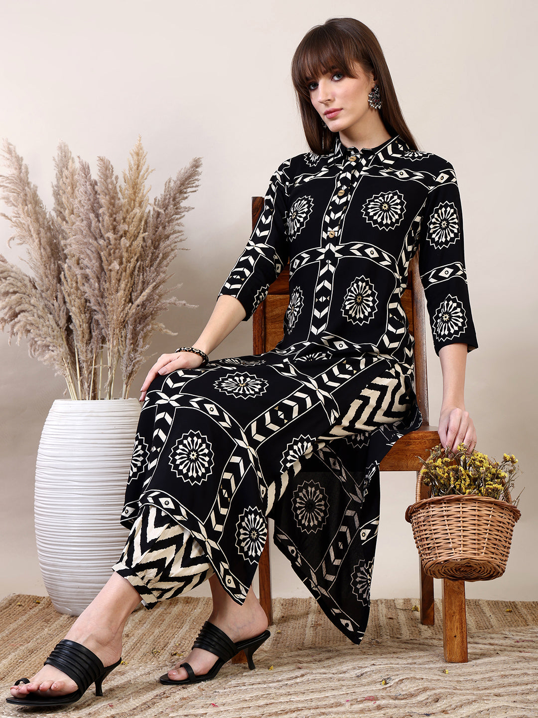 Ethnic Motifs Printed Afghani Pant Co-ords