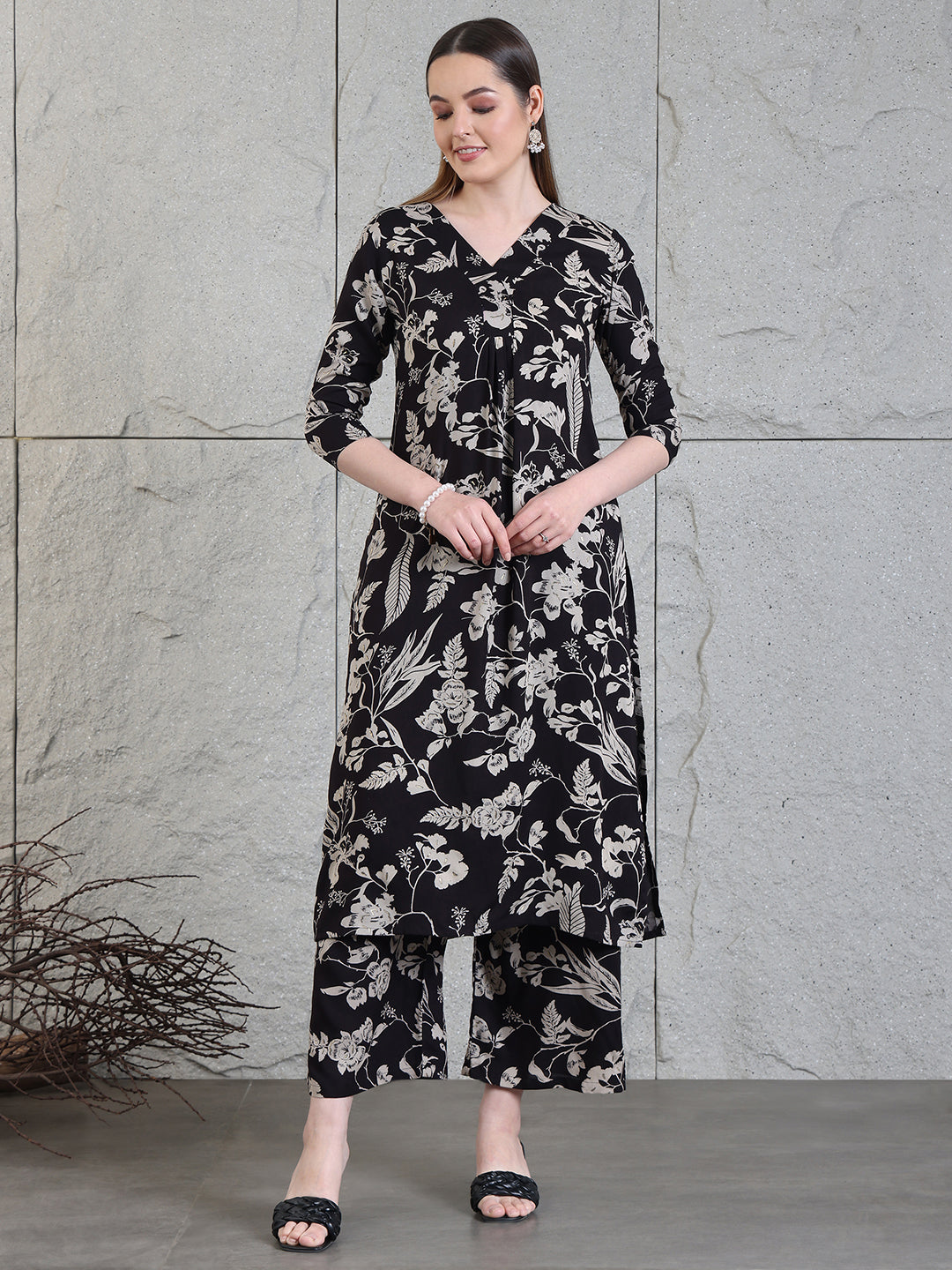 Botanical printed Kurta with Palazzo Co-ords Set