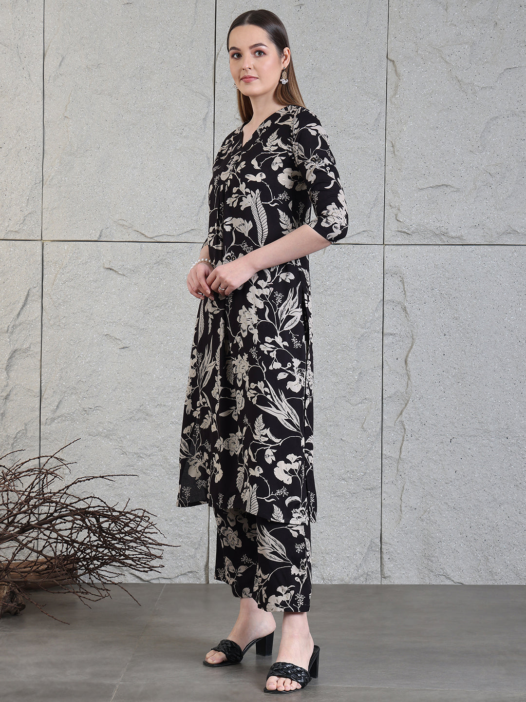 Botanical printed Kurta with Palazzo Co-ords Set