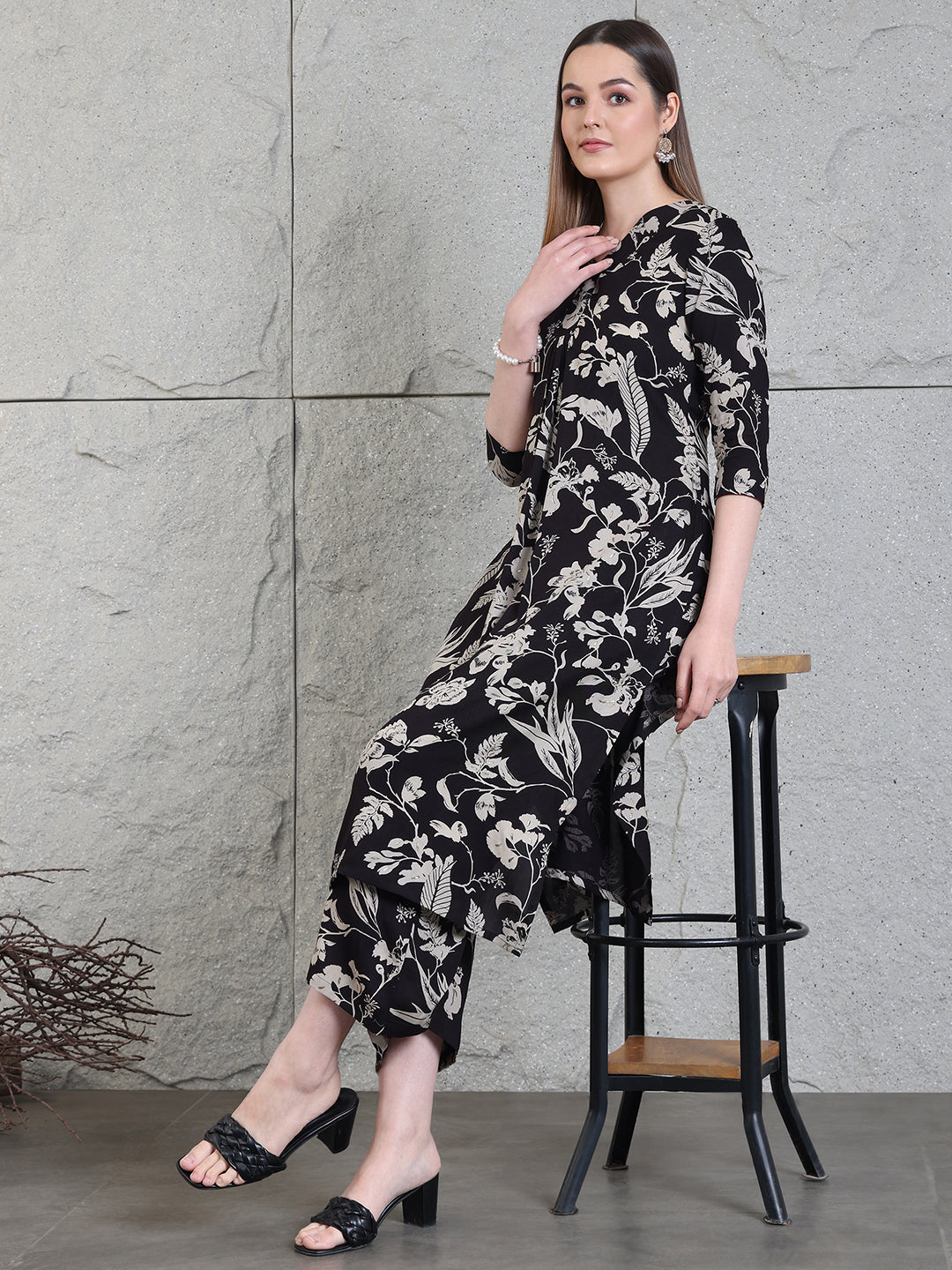 Botanical printed Kurta with Palazzo Co-ords Set