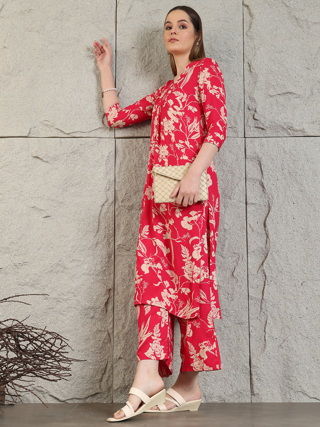 Botanical printed Kurta with Palazzo Co-ords Set