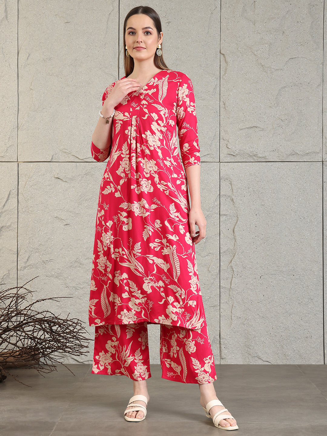 Botanical printed Kurta with Palazzo Co-ords Set