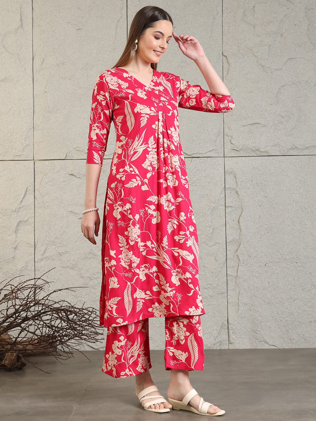 Botanical printed Kurta with Palazzo Co-ords Set