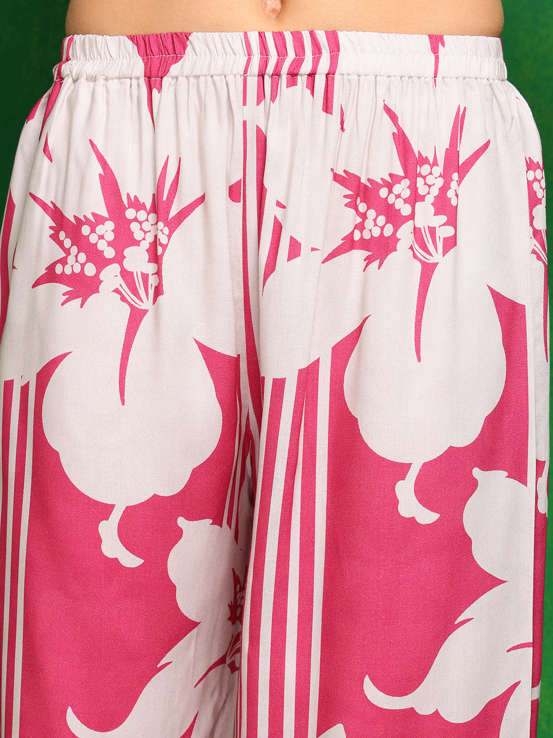 Embroidered & Floral Printed Kurta with Palazzo Pant