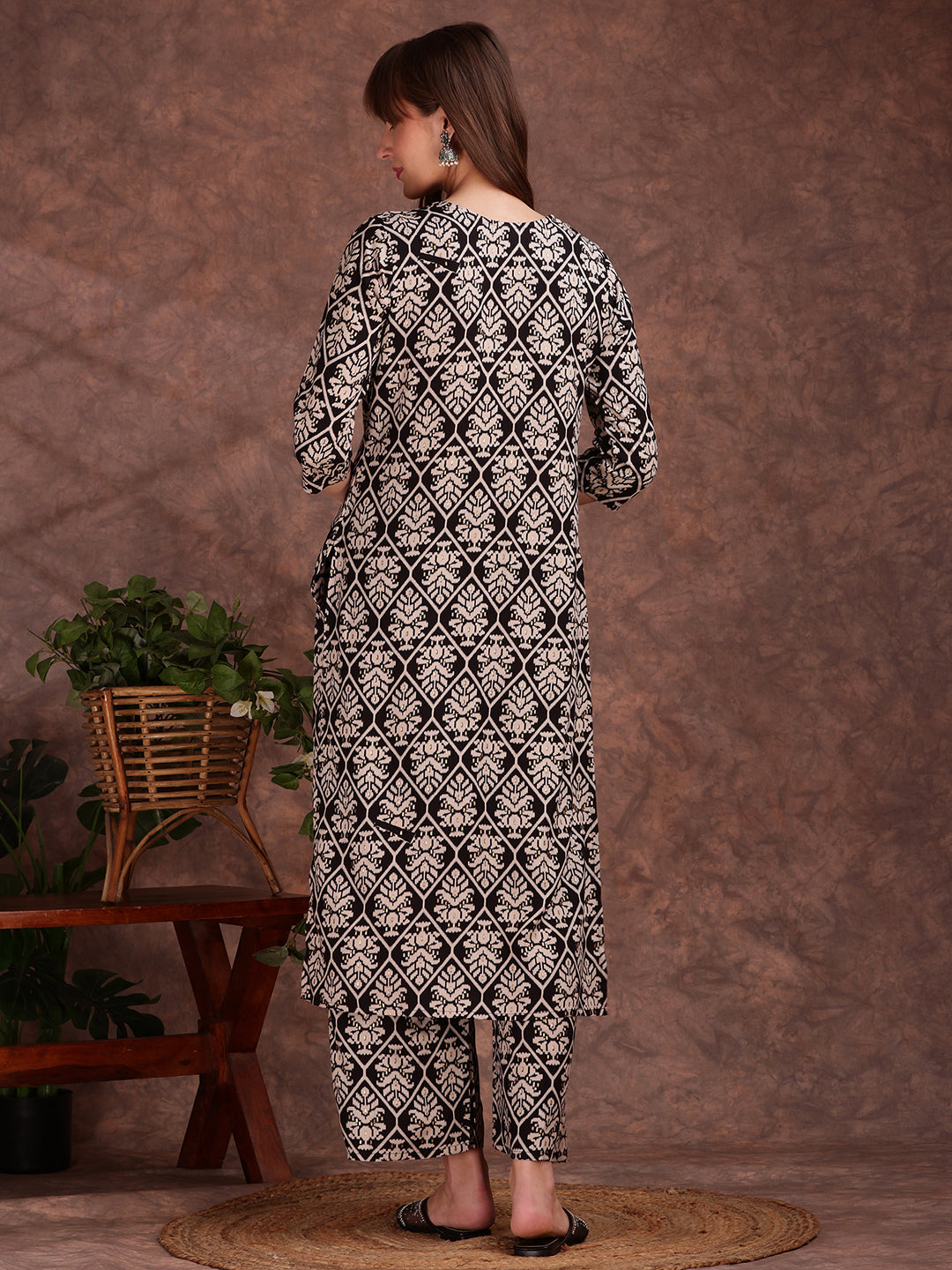 Ethnic Motifs Printed Lace detailing Kurta and Palazzo