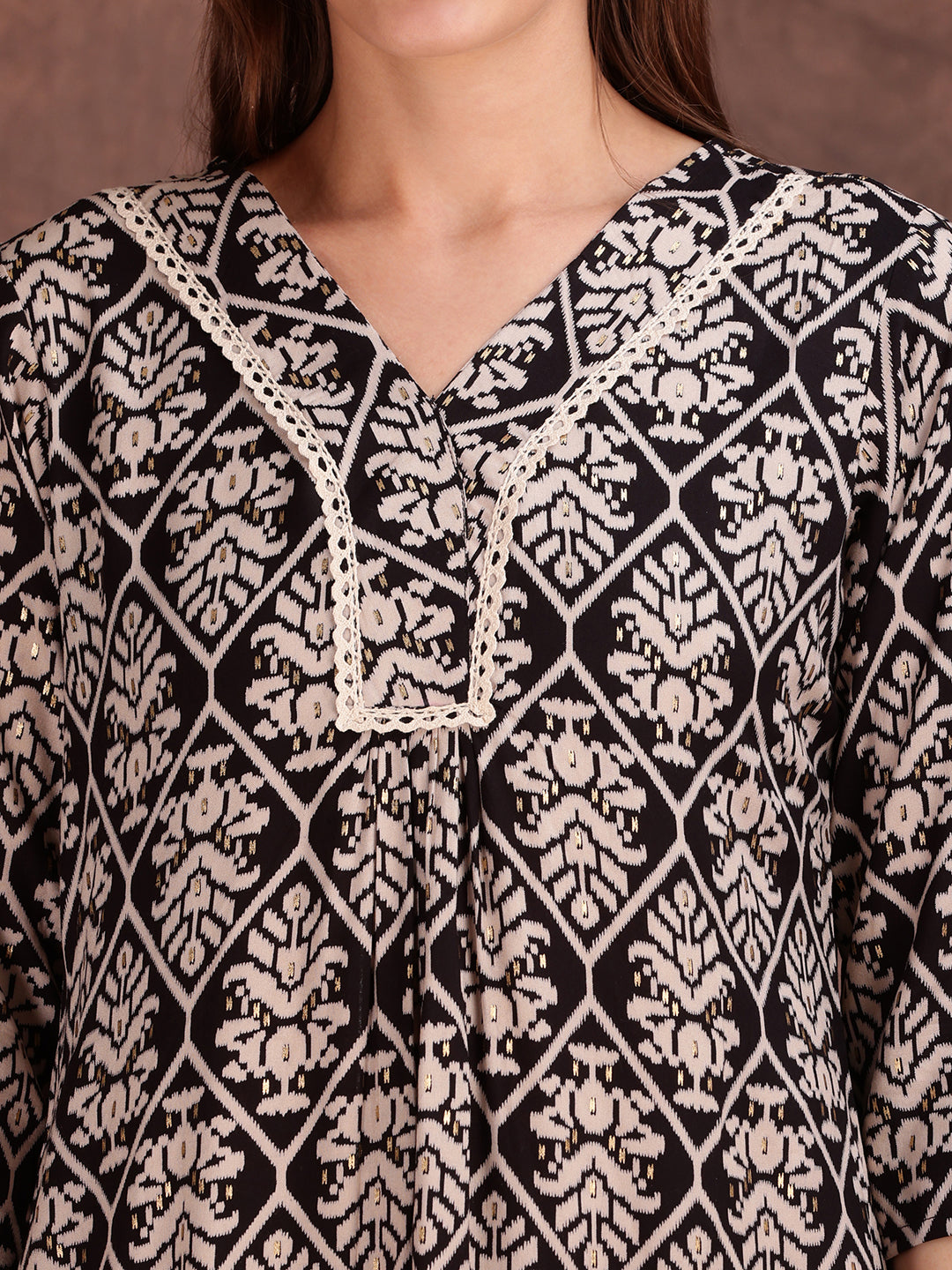 Ethnic Motifs Printed Lace detailing Kurta and Palazzo