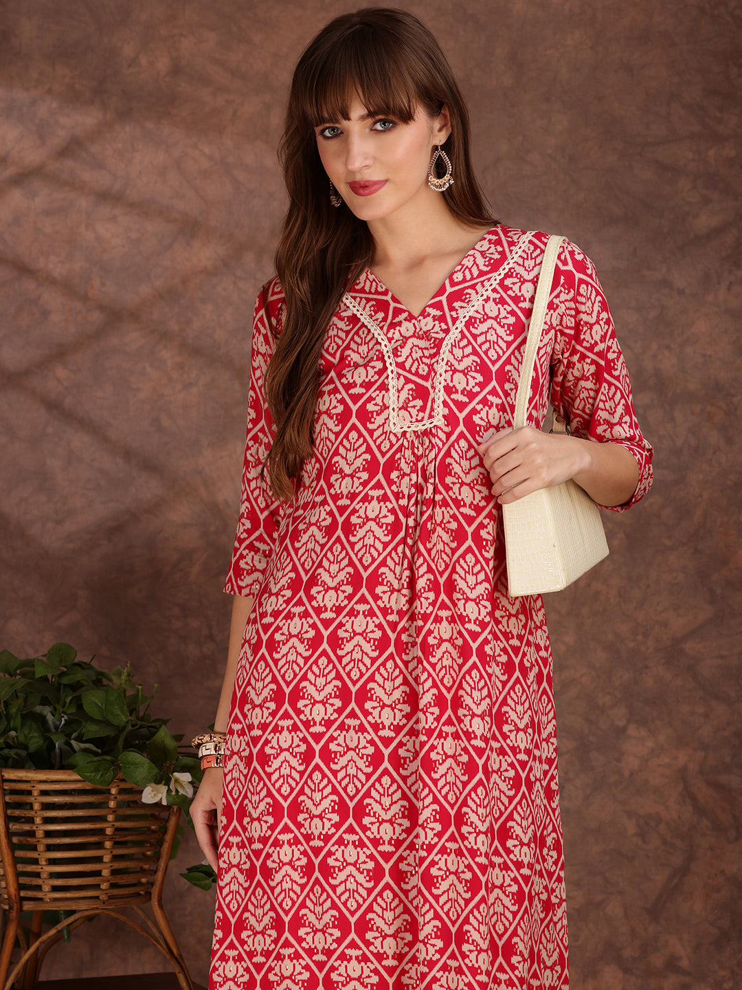 Ethnic Motifs Printed Lace detailing Kurta and Palazzo