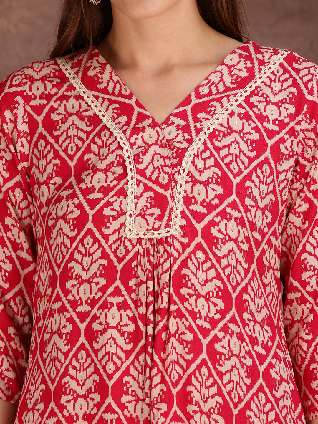 Ethnic Motifs Printed Lace detailing Kurta and Palazzo