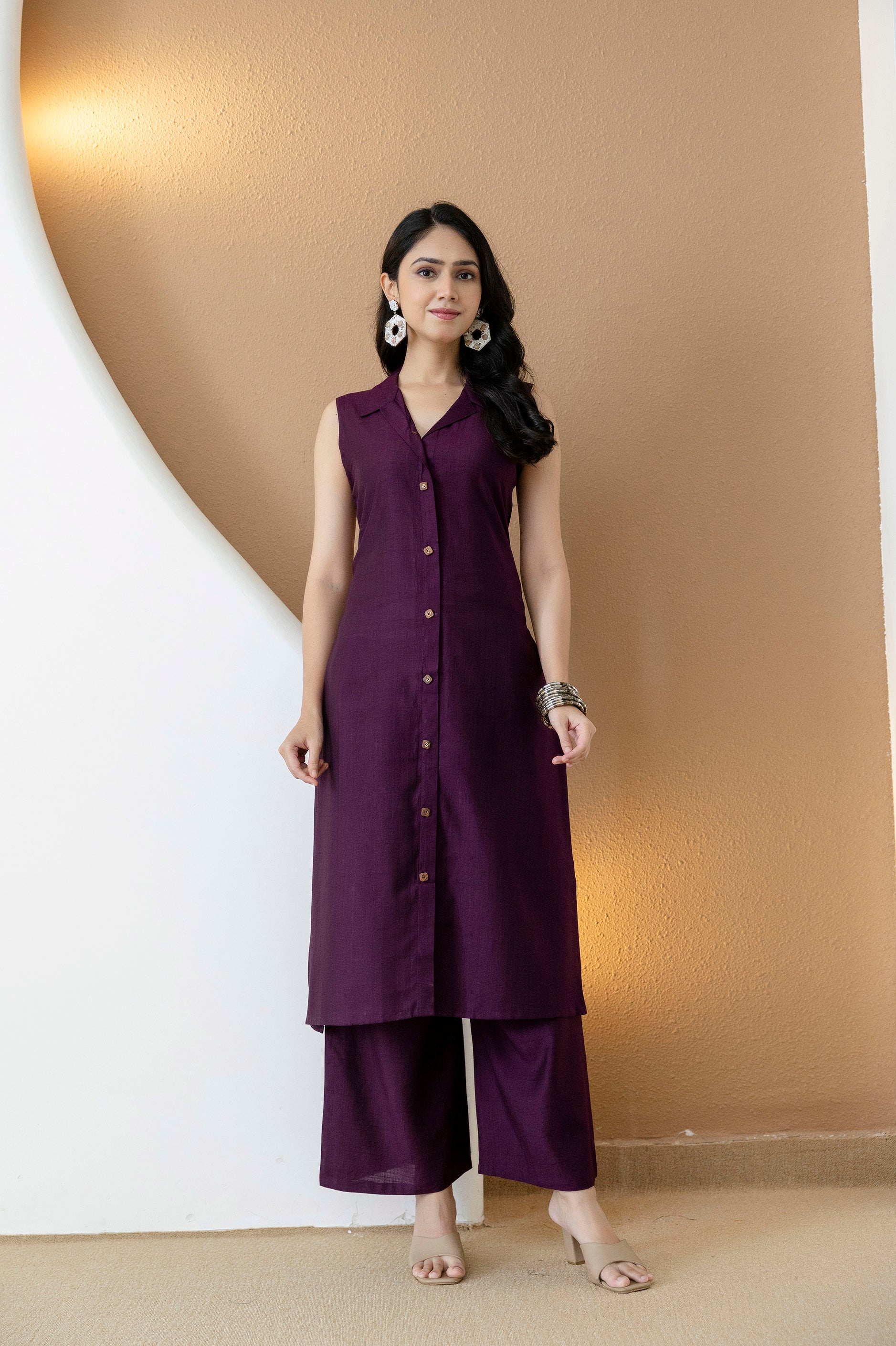 Shirt style Kurta with Palazzo
