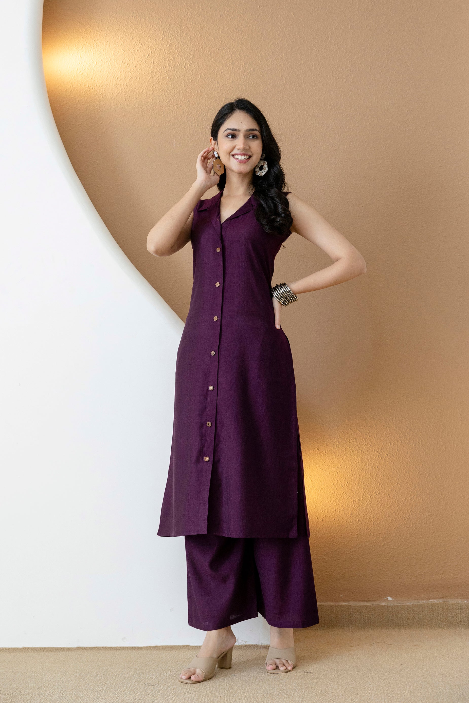 Shirt style Kurta with Palazzo