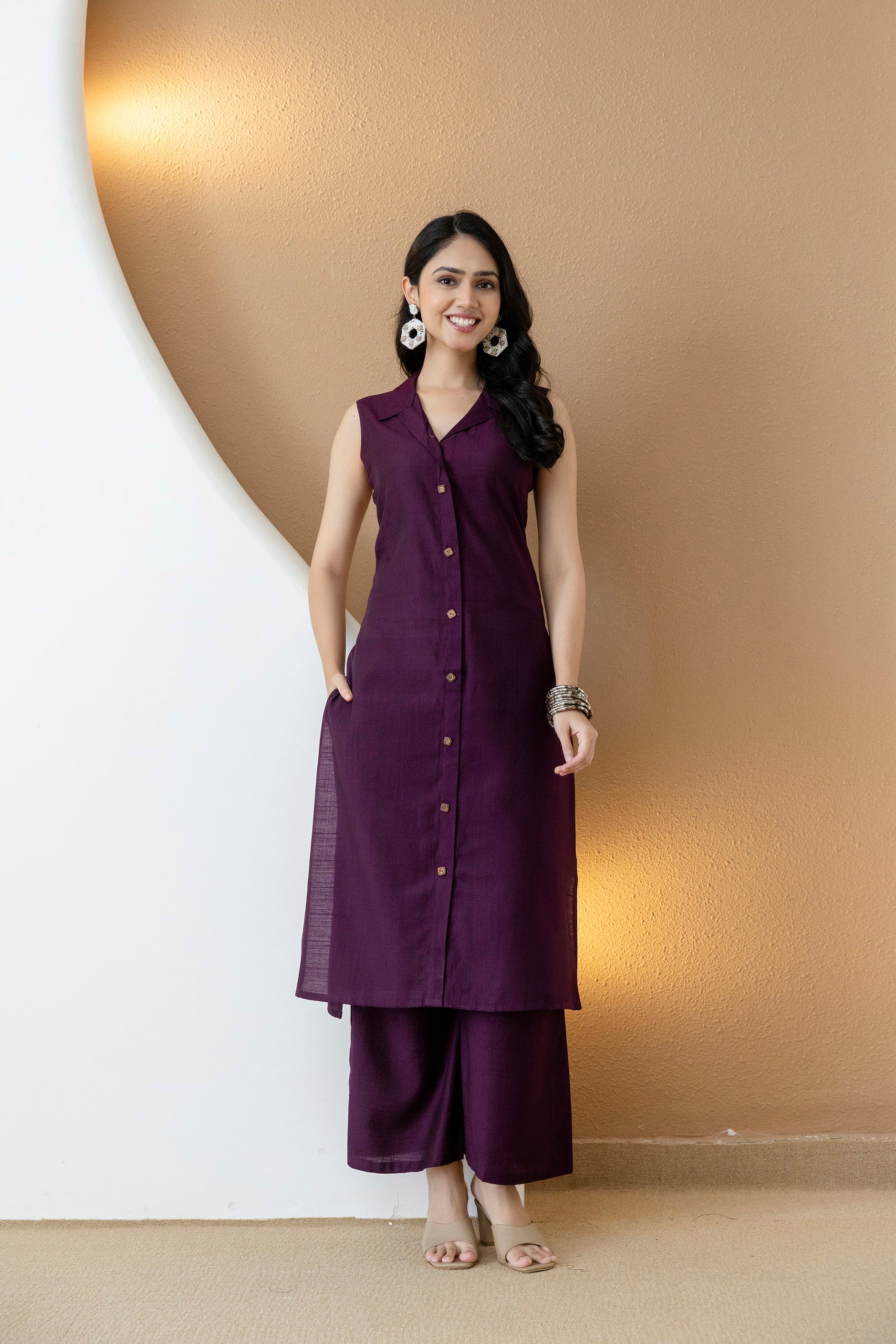Shirt style Kurta with Palazzo