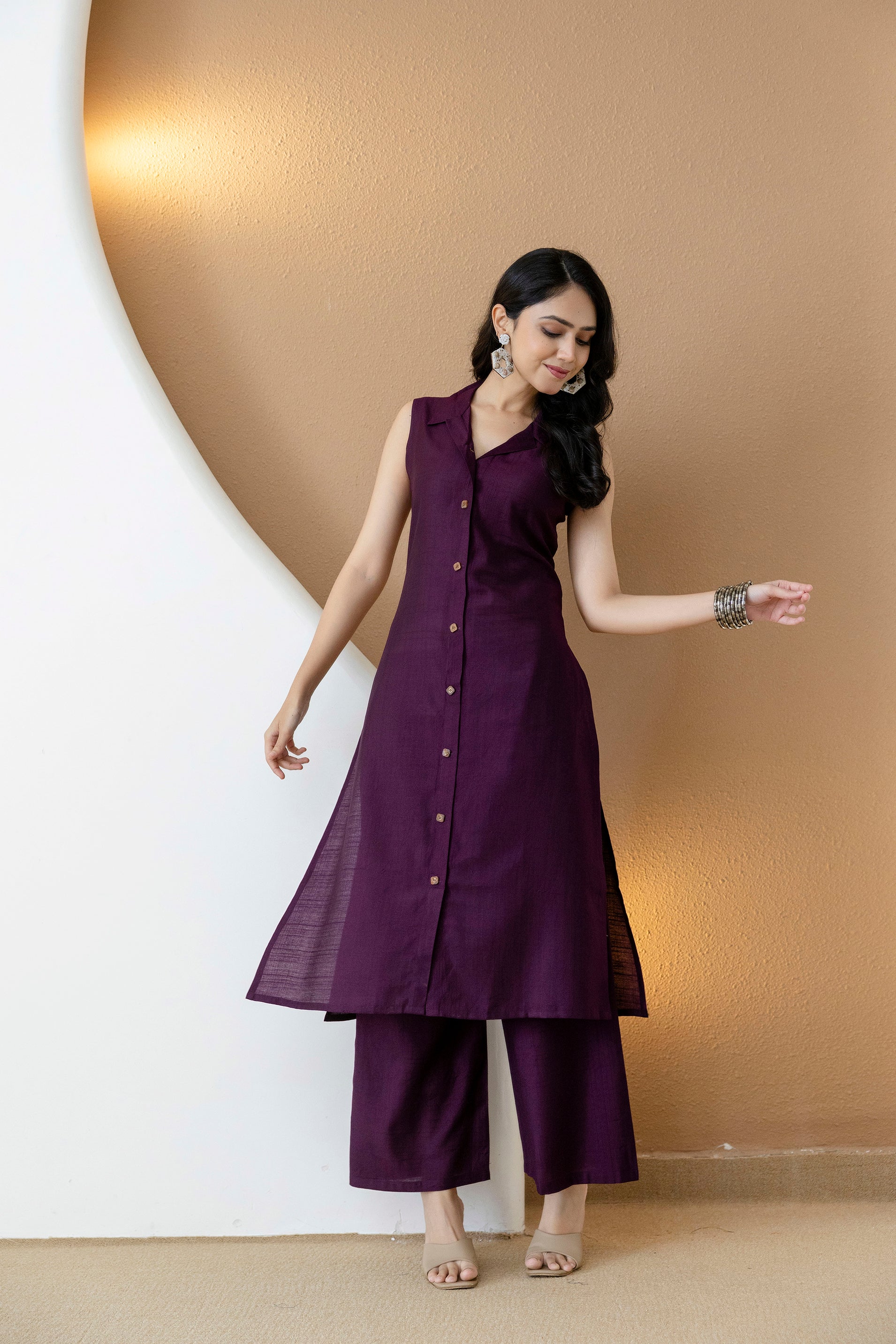 Shirt style Kurta with Palazzo