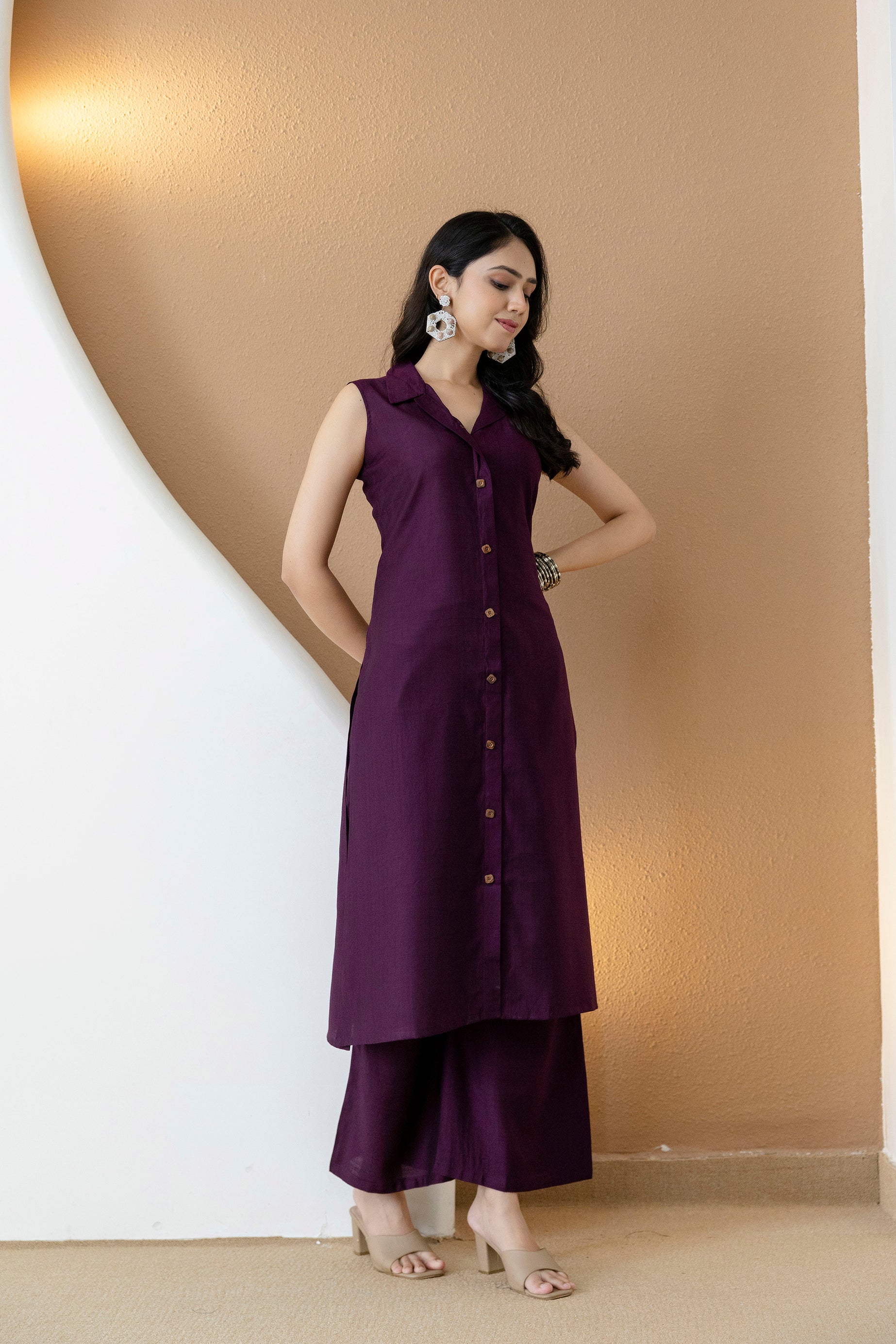 Shirt style Kurta with Palazzo