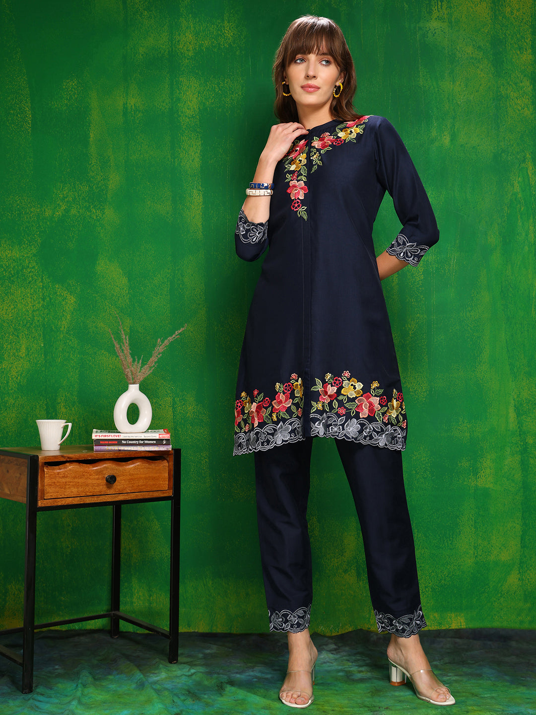 Placement Embroidered Co ords set