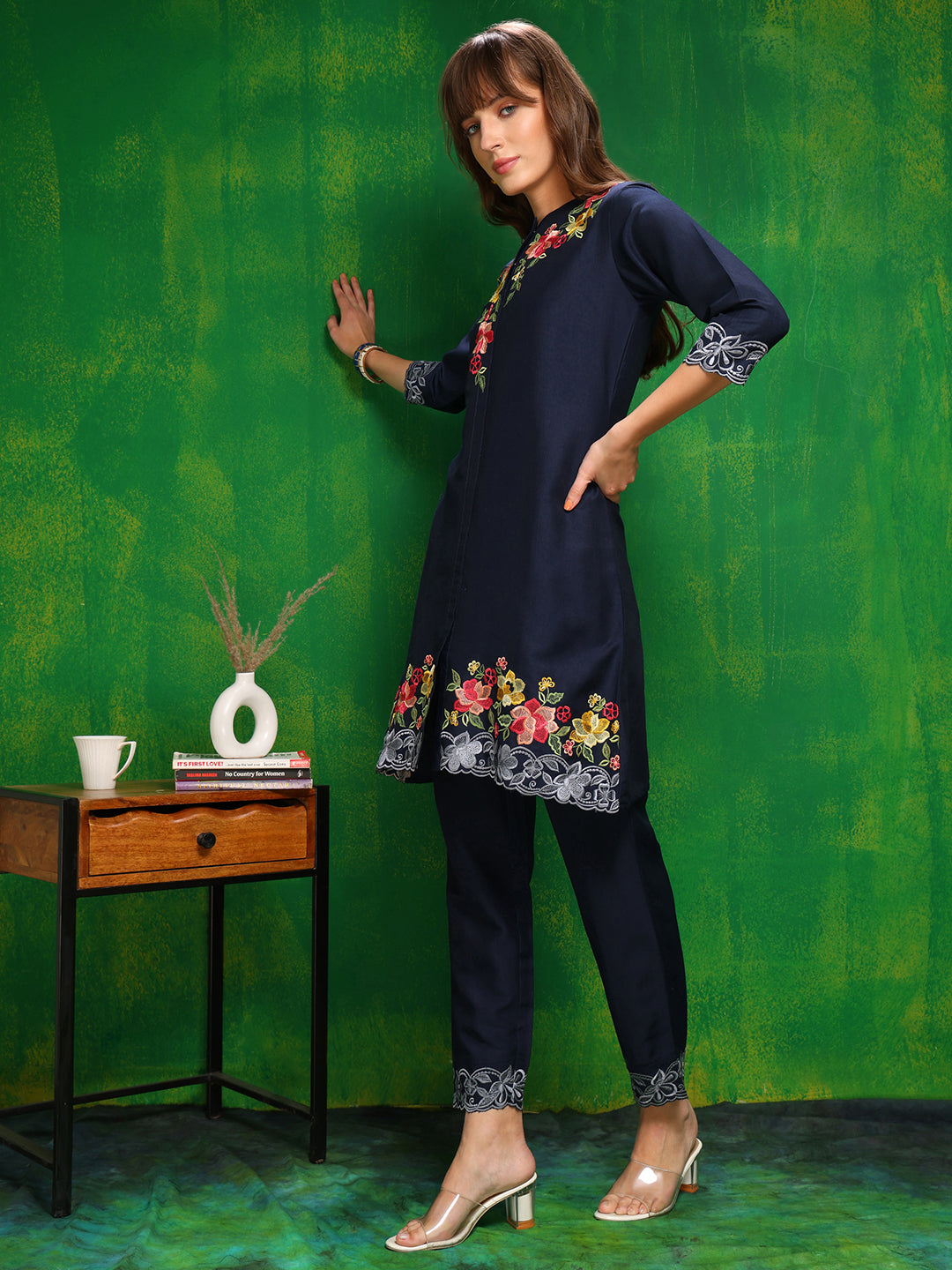 Placement Embroidered Co ords set