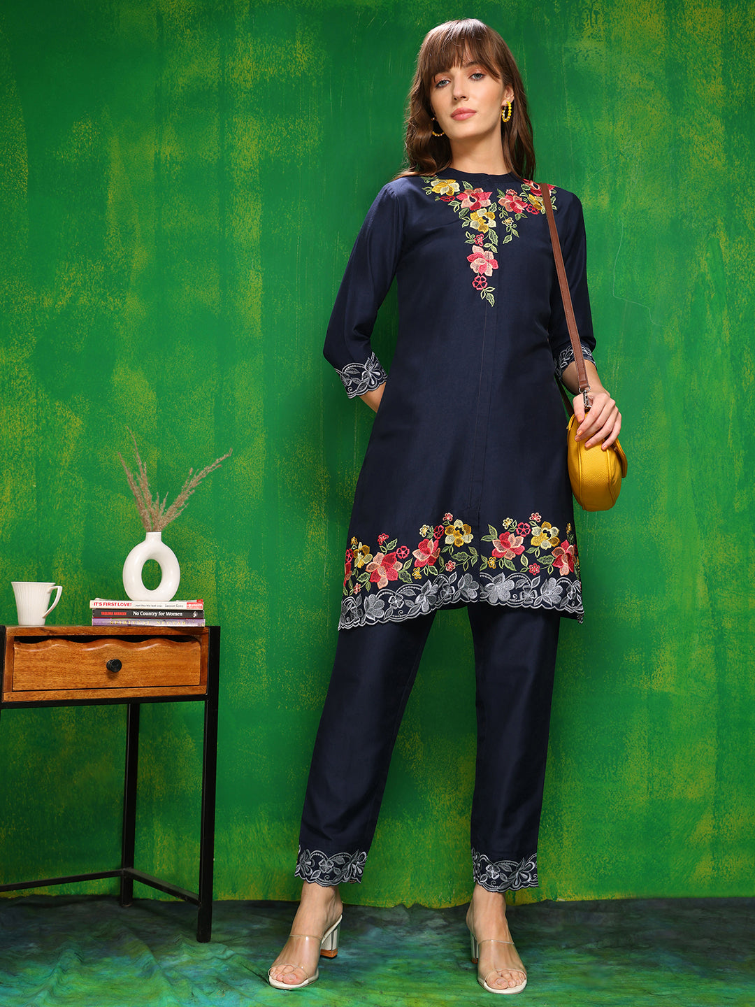 Placement Embroidered Co ords set