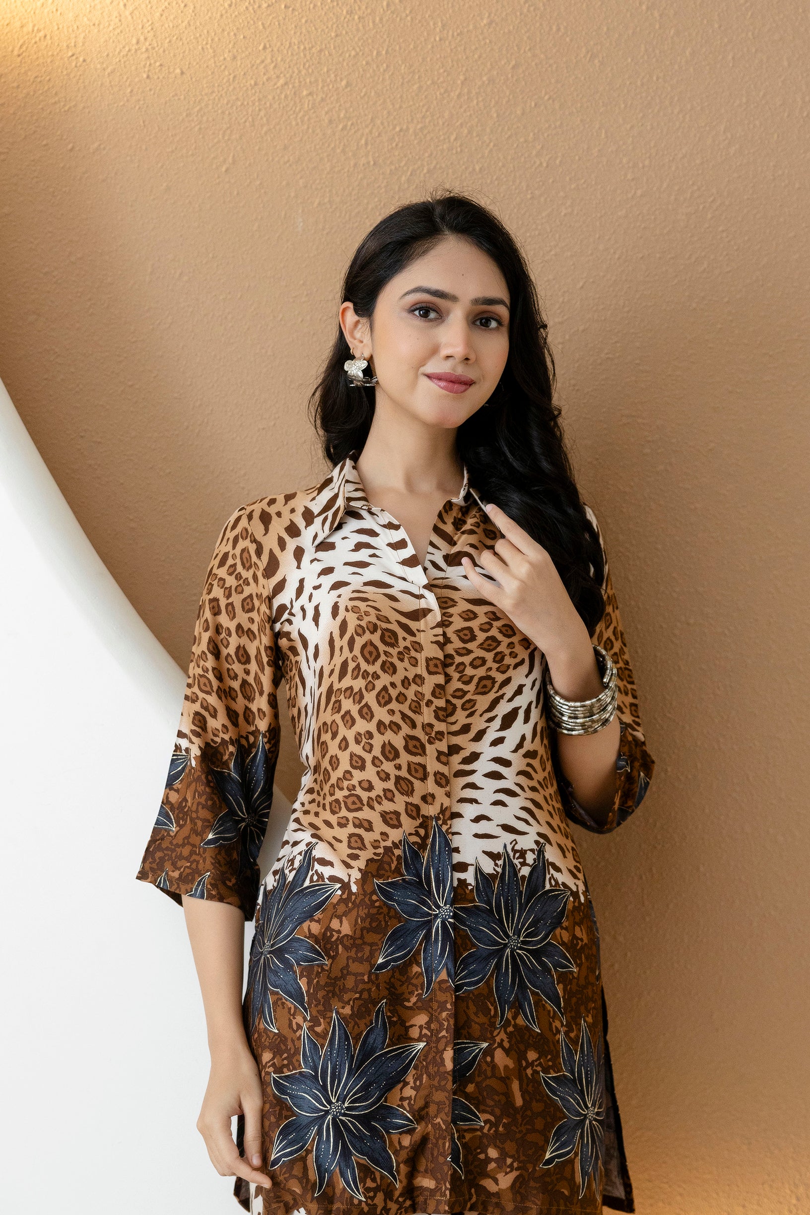 Animal & Floral motifs Printed Ethnic Co-ord Set