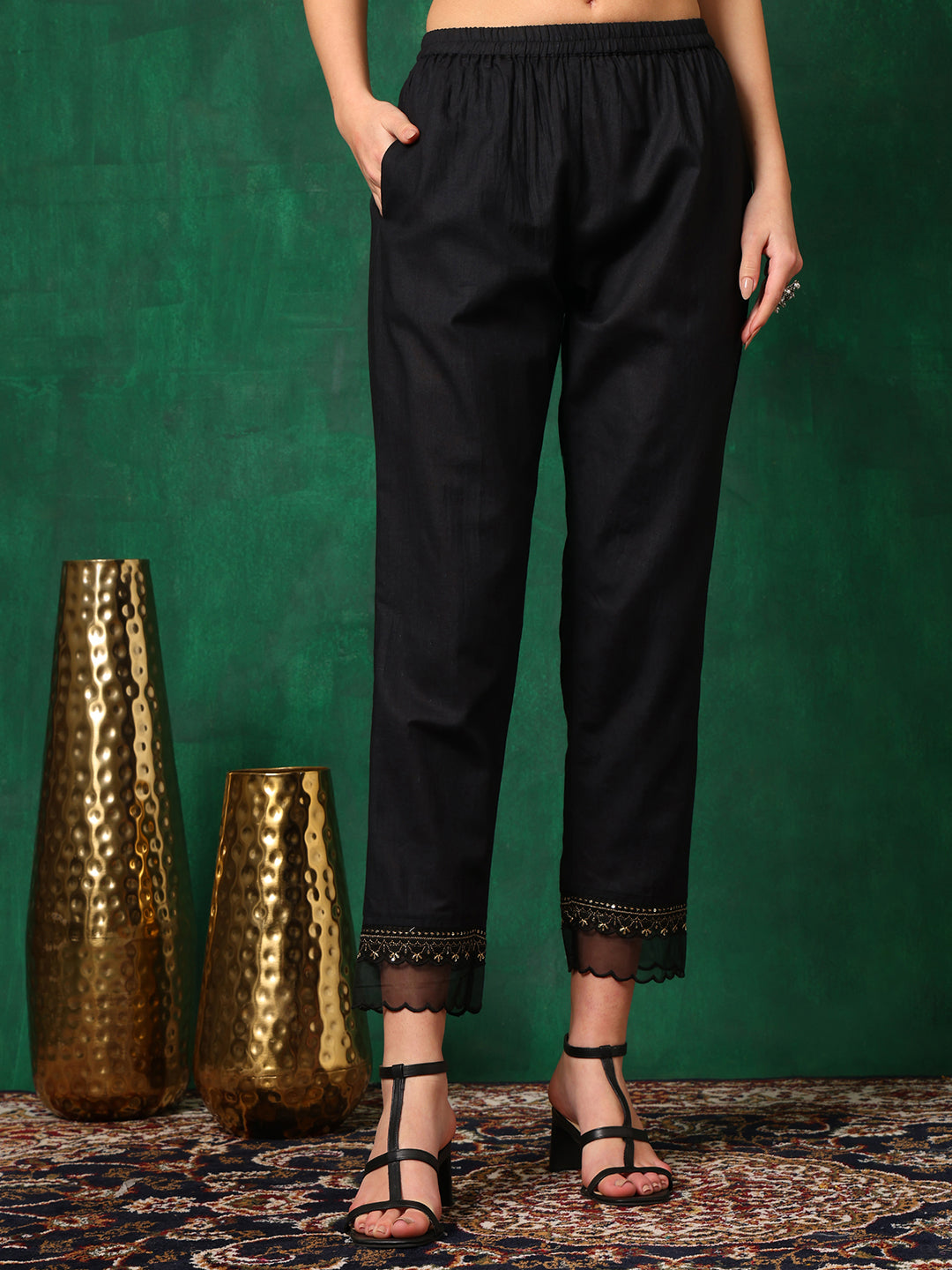 Embroidered Chikankari Kurta with Pant & Printed Dupatta