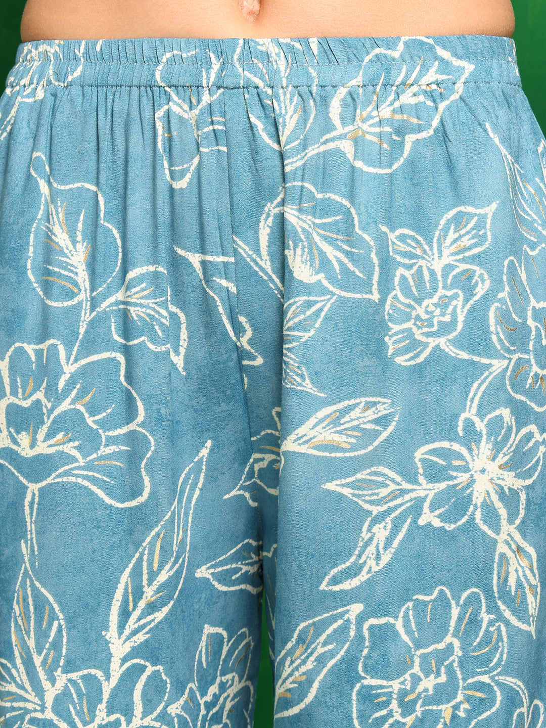 Embroidered & Floral Printed Kurta with Palazzo Pant & Embroidered Dupatta