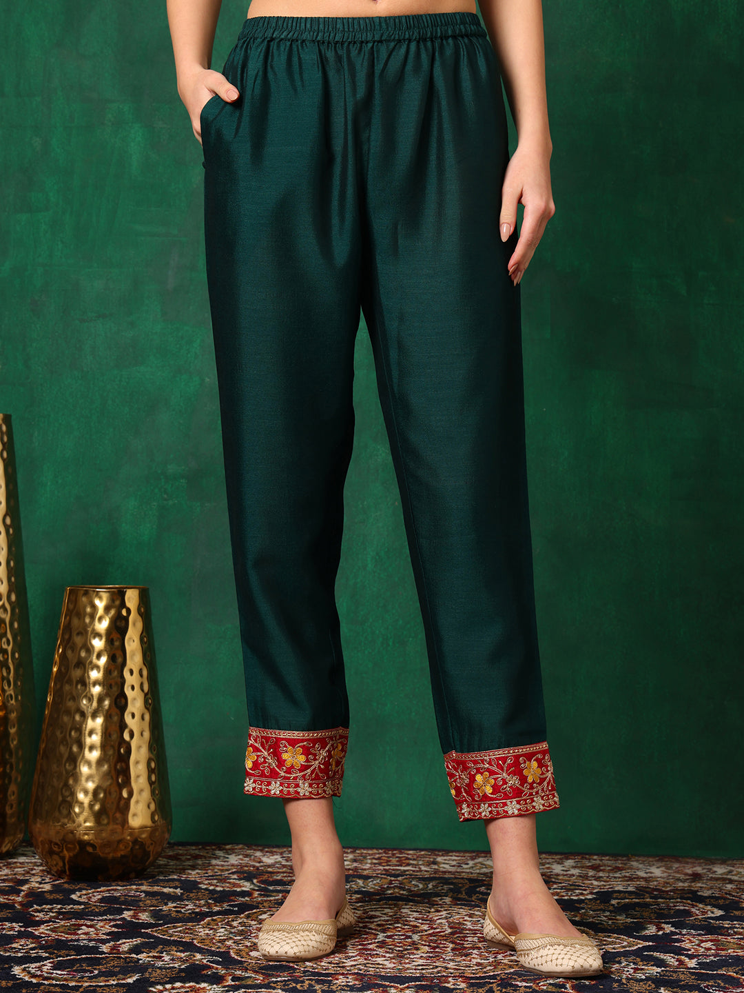 Embroidered Kurta with Pant & Embroidered Dupatta