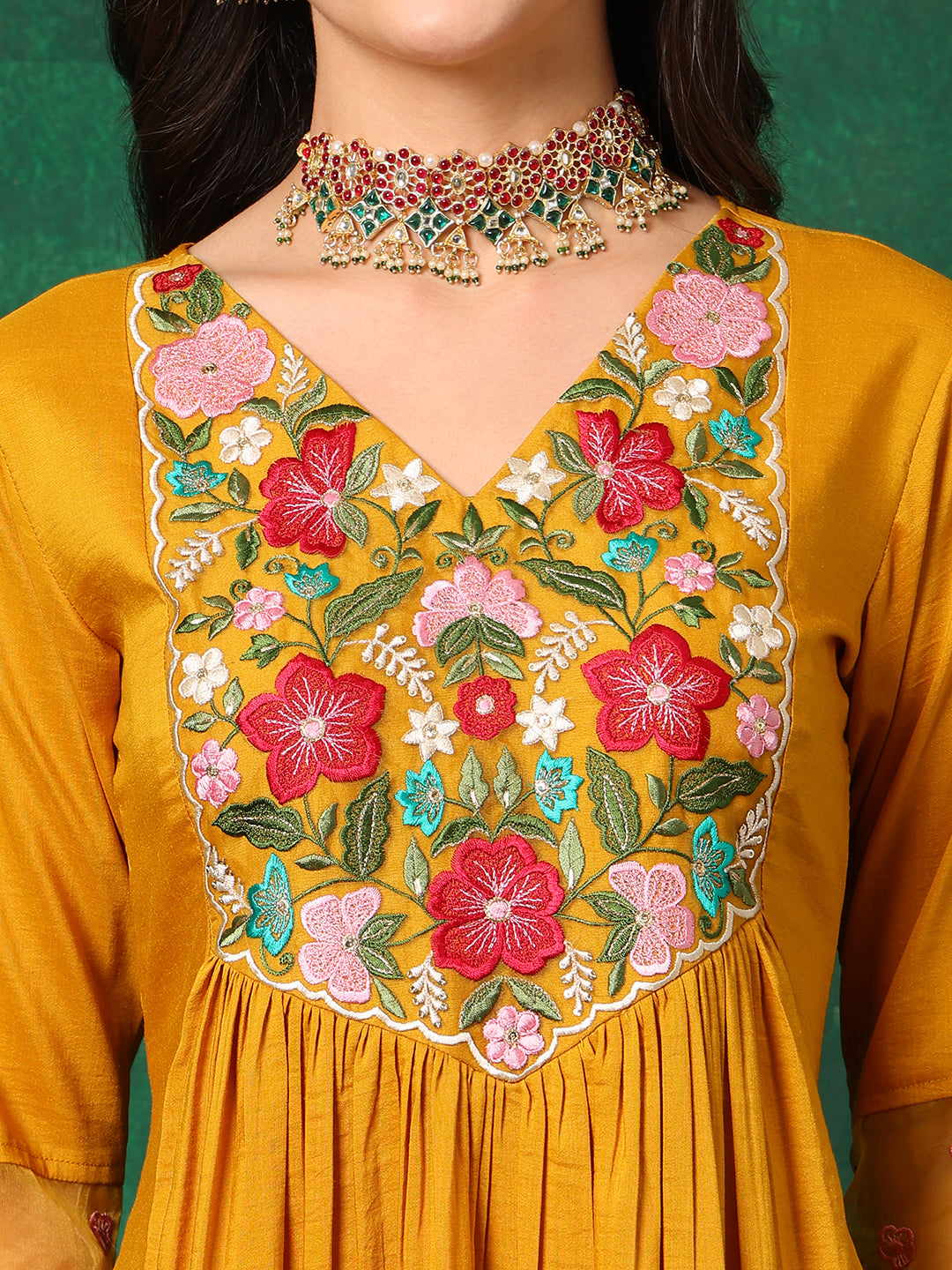 Aline Embroidered Kurta with Pant & Embroidered Dupatta