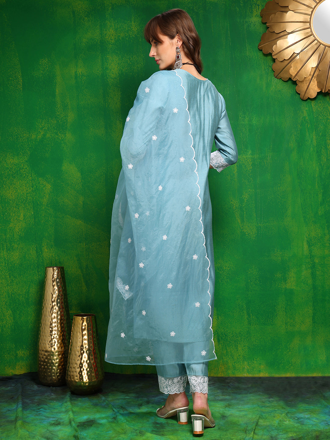 Embroidered Kurta with Pant & Dupatta
