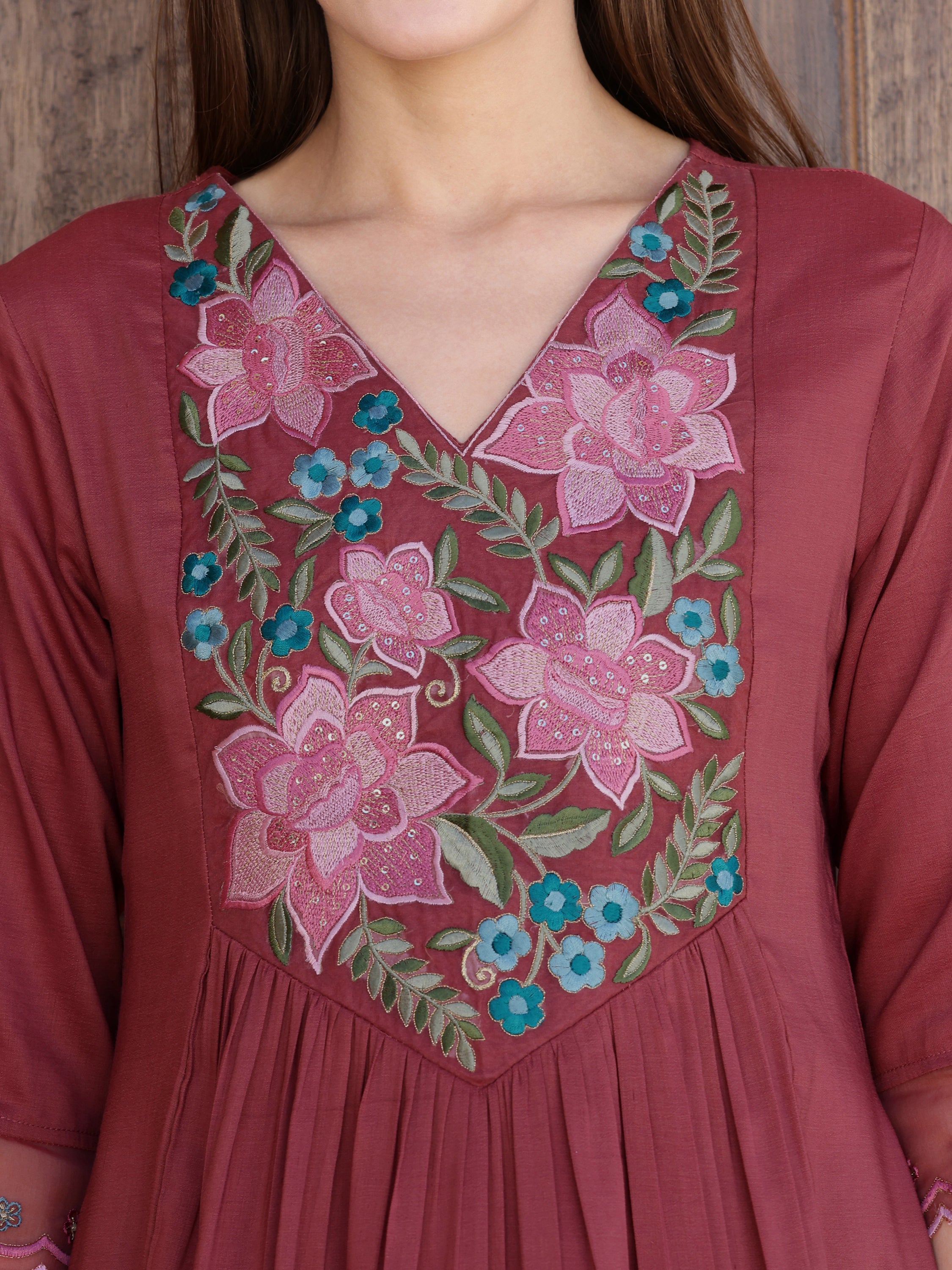 Aline Embroidered Kurta with Pant & Embroidered Dupatta
