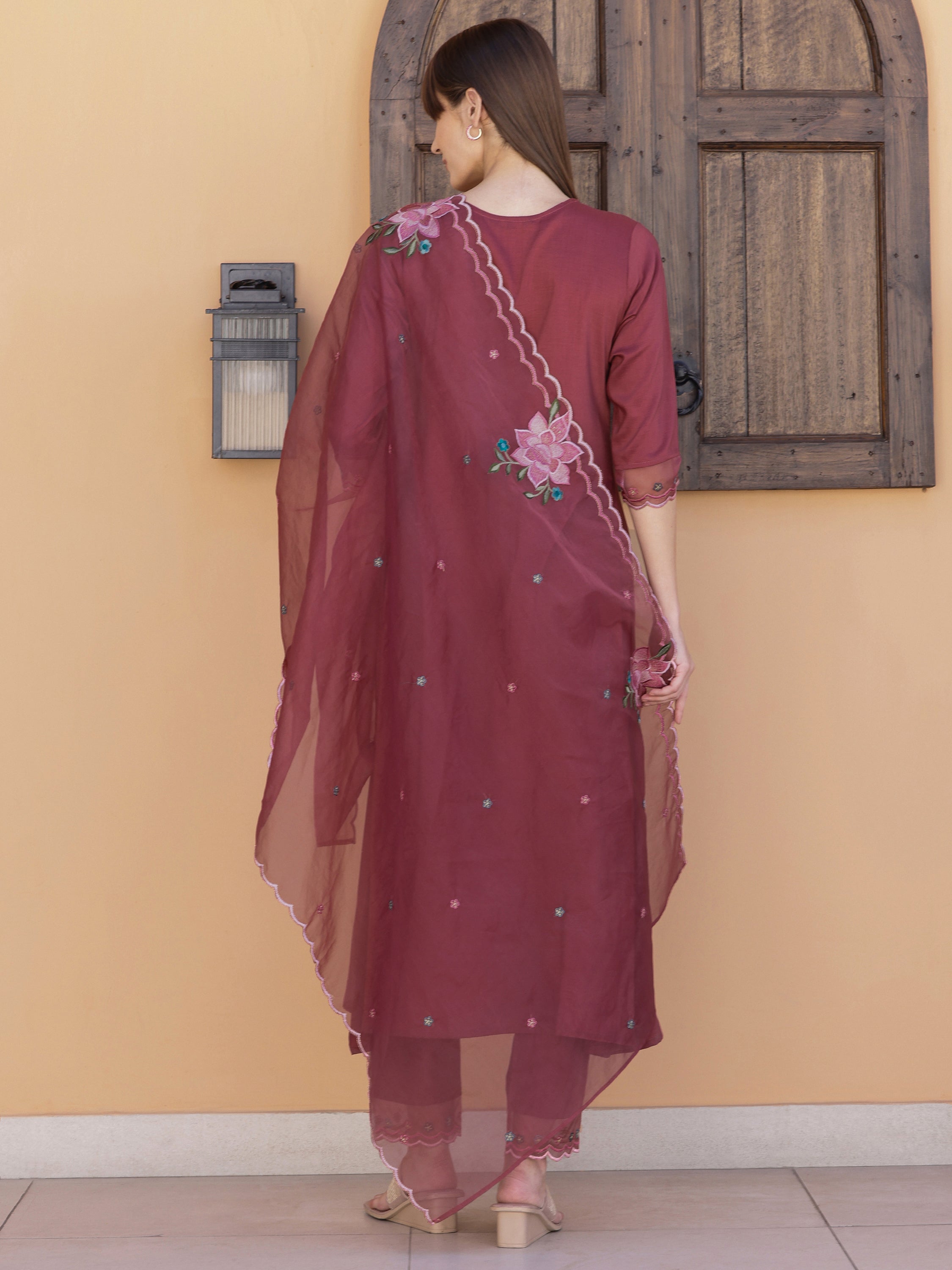 Aline Embroidered Kurta with Pant & Embroidered Dupatta
