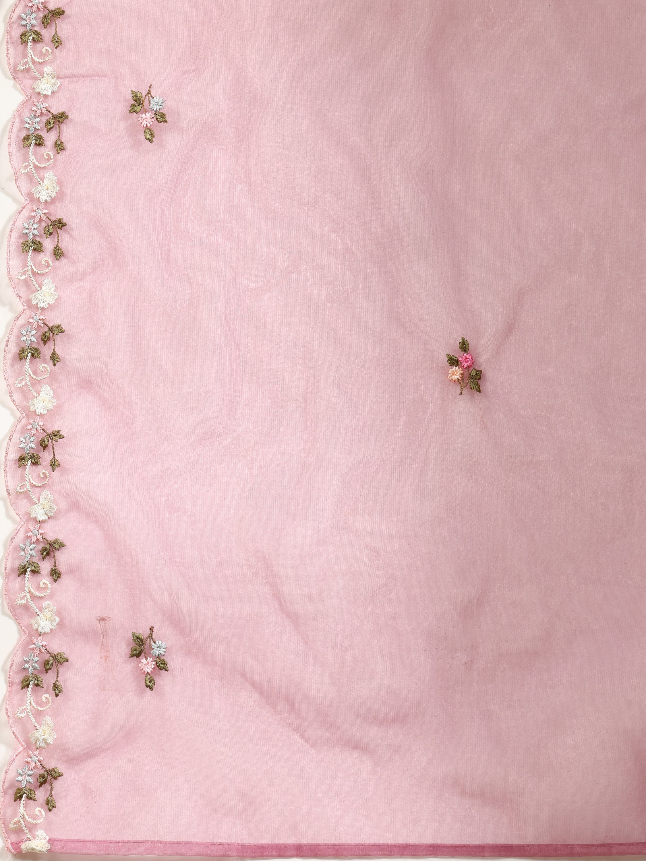 Embroidered Kurta with Pant & Organza Dupatta