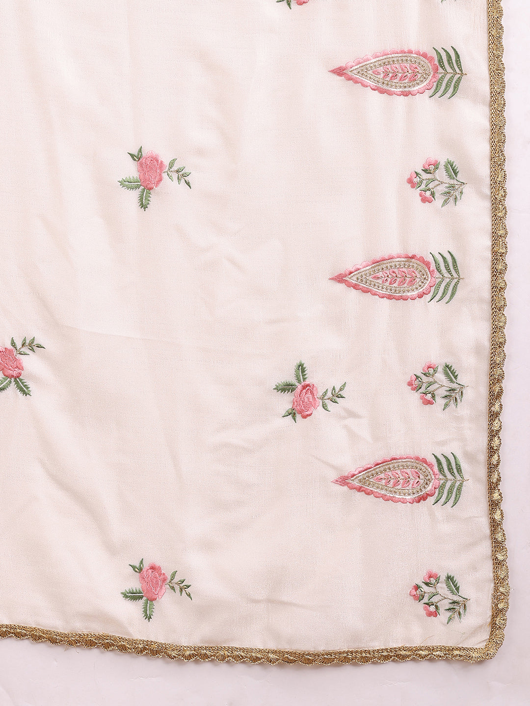 Floral Embroidered Anarkali Kurta with Pant & Embroidered Dupatta