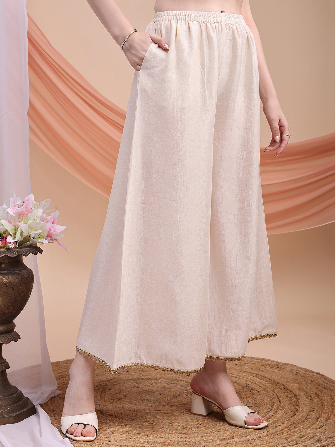 Floral Embroidered Anarkali Kurta with Pant & Embroidered Dupatta