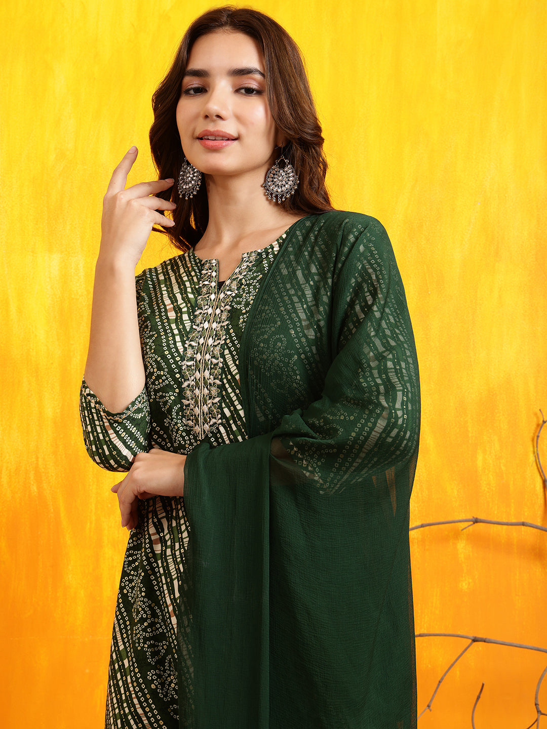 Embroidered Kurta with Pant & Dupatta
