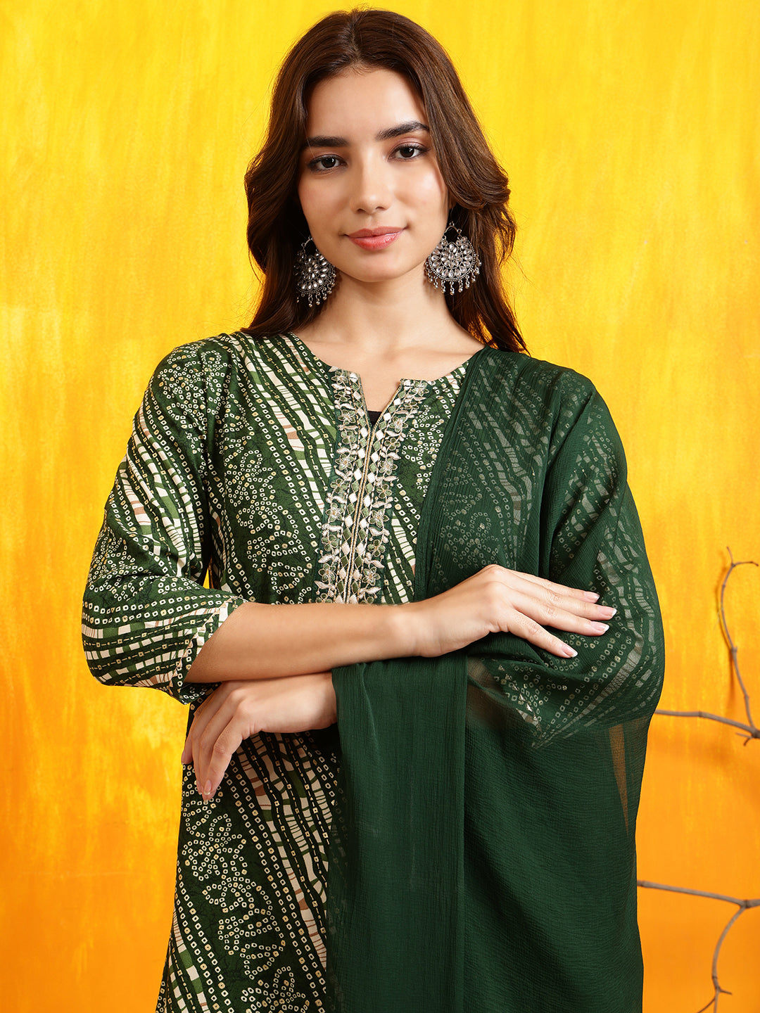 Embroidered Kurta with Pant & Dupatta