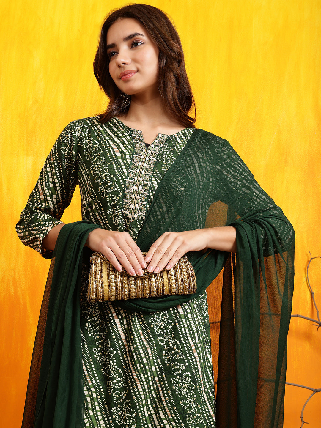 Embroidered Kurta with Pant & Dupatta
