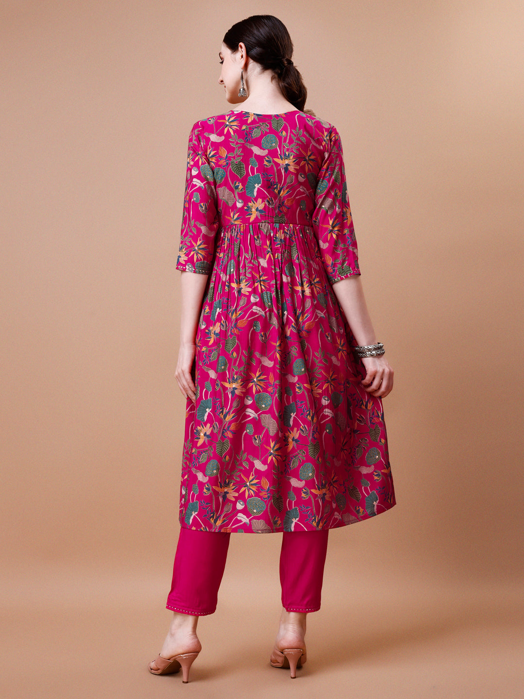 Alia Cut Embroidered & Floral Printed Kurta with pant & dupatta