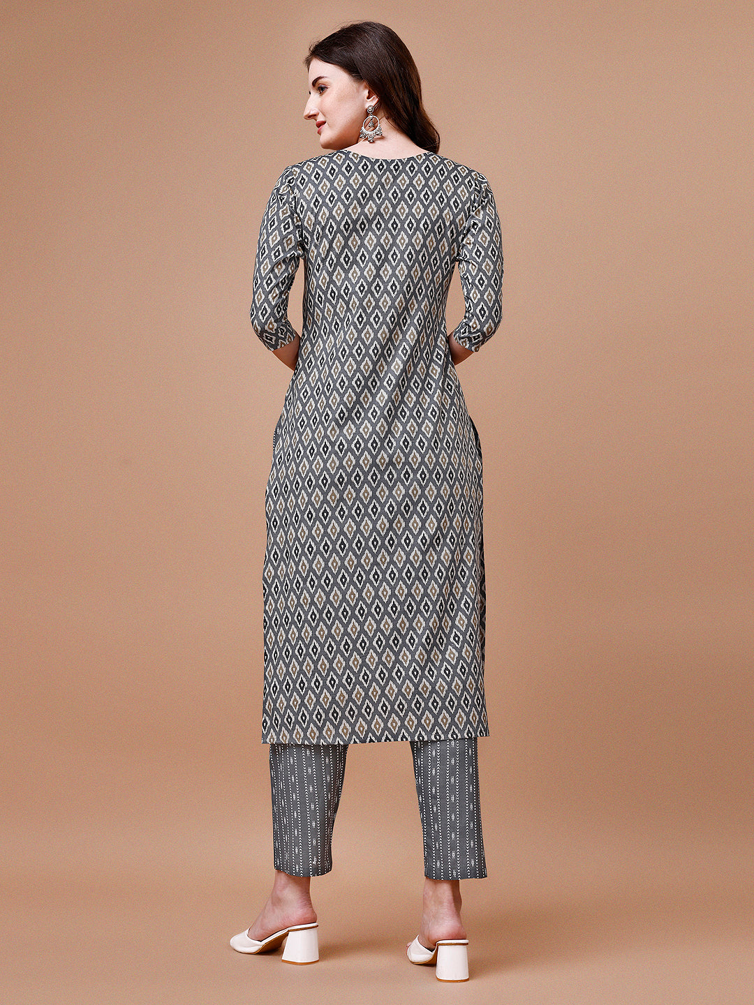 Ethnic Motifs Printed Cotton Kurta with pant & dupatta