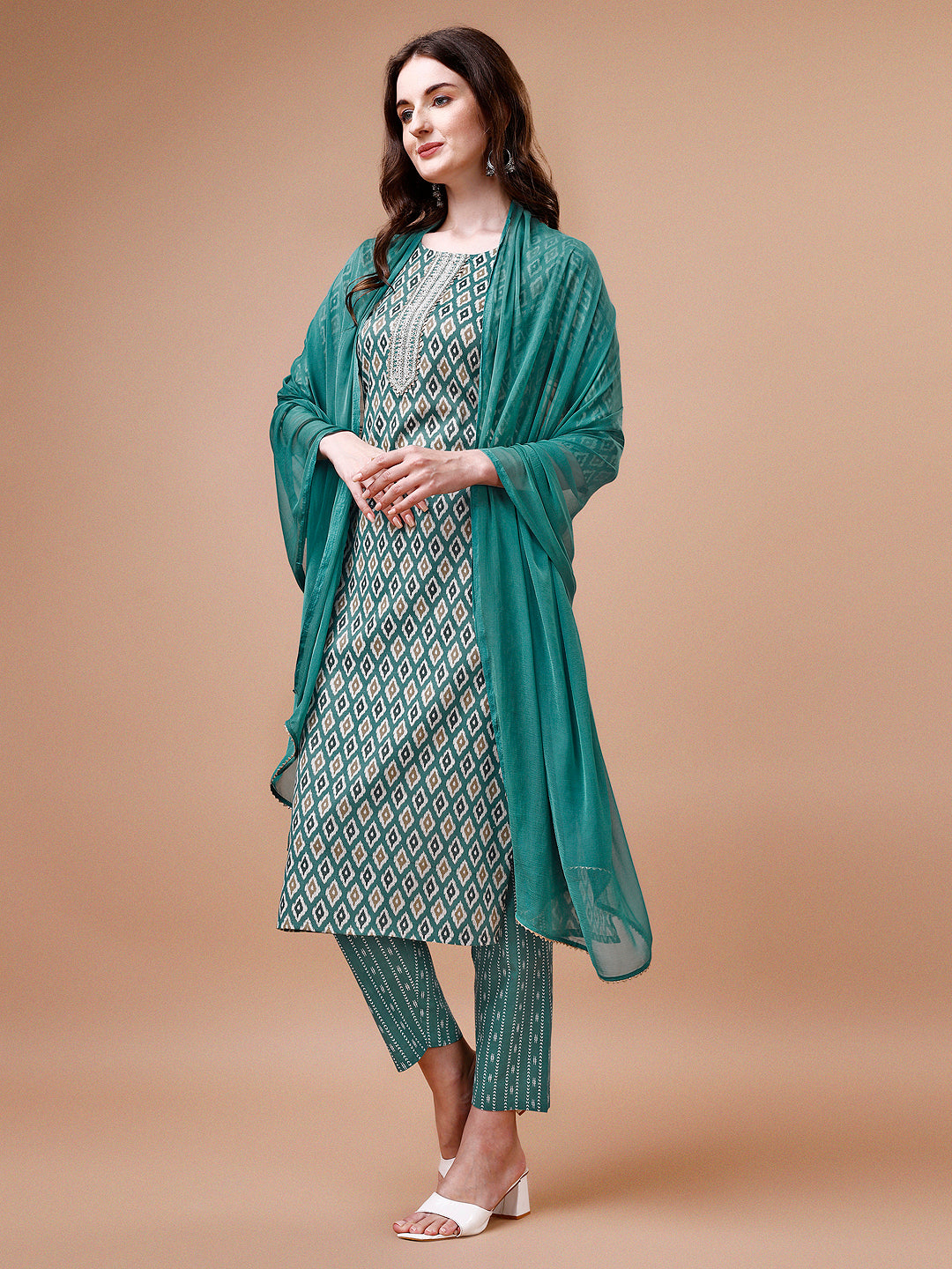 Motifs Printed Kurta with pant & dupatta