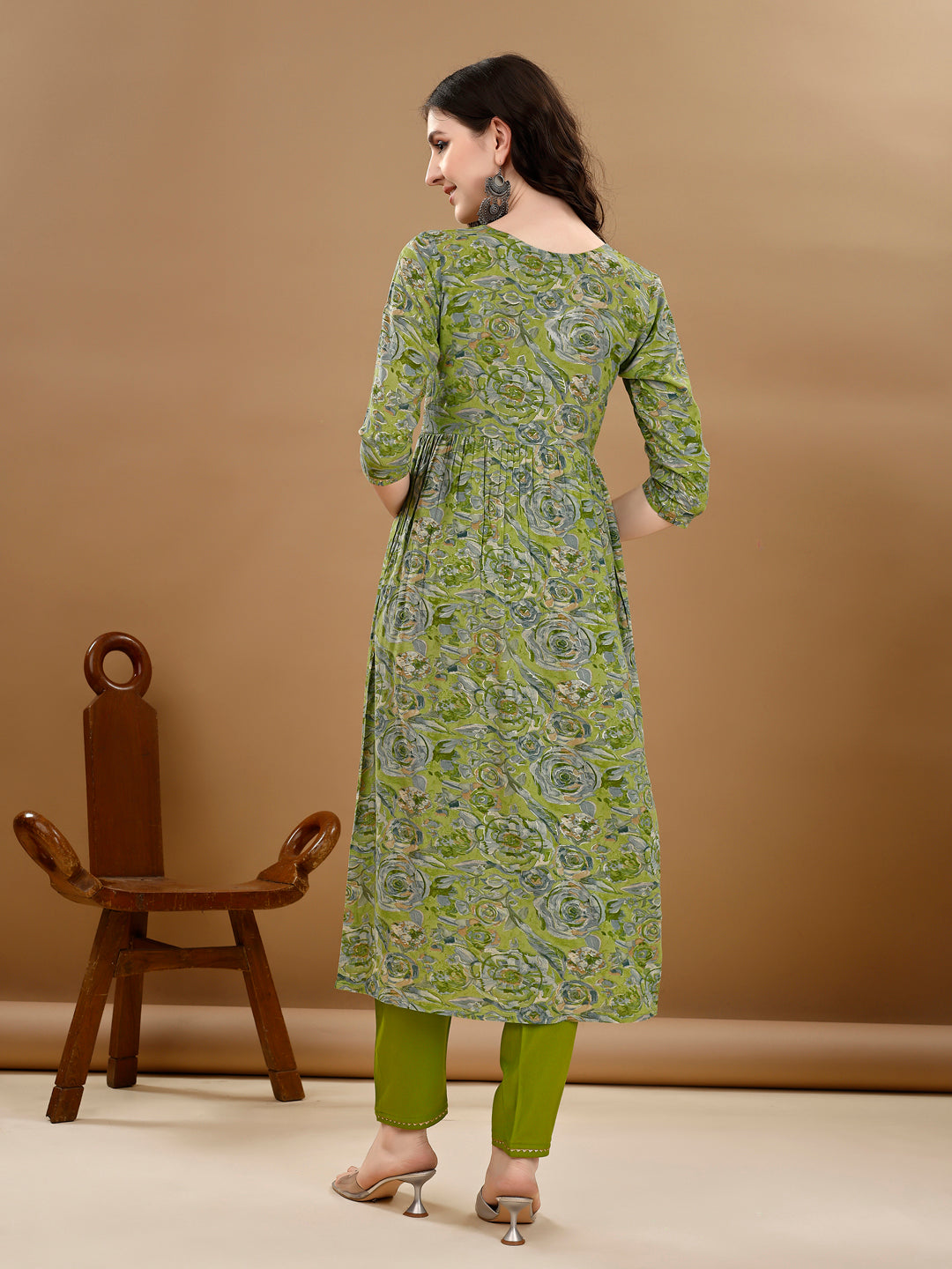 Alia Cut Floral Printed & Embroidered Kurta with pant & dupatta Set Luxury Premium