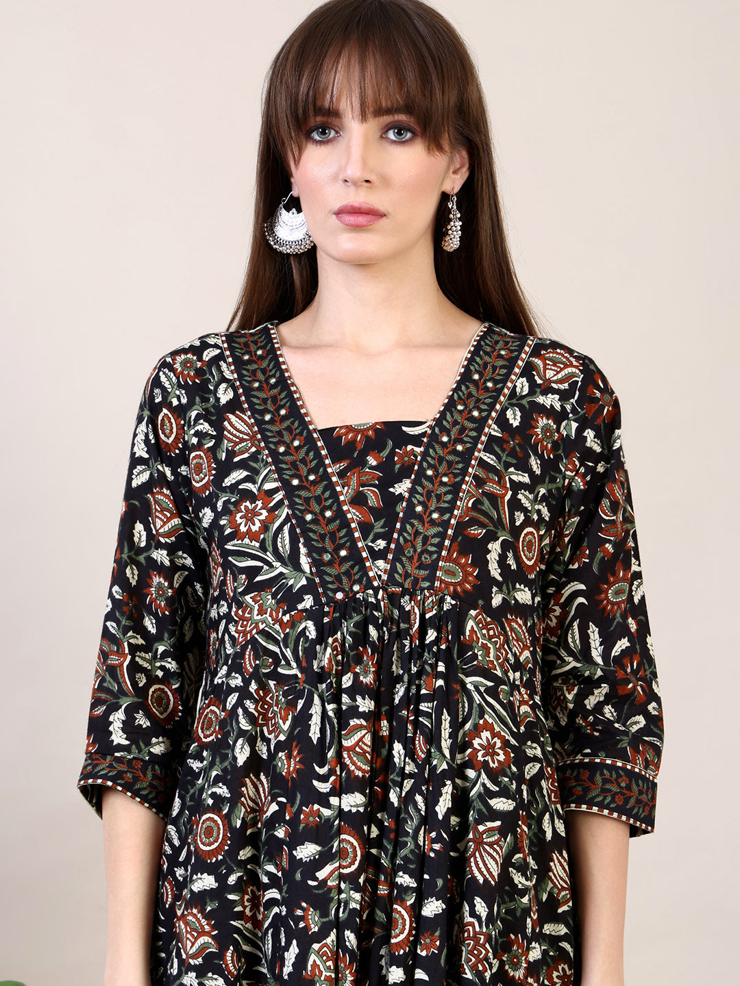 Floral printed Flared Kurta with Pant & Dupatta