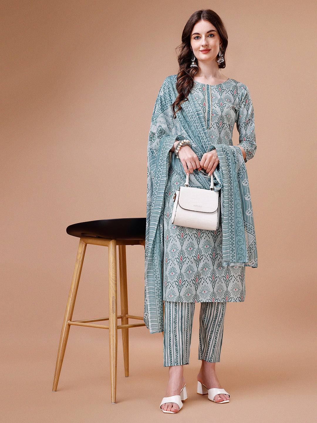 Printed Cotton Kurta with pant & dupatta