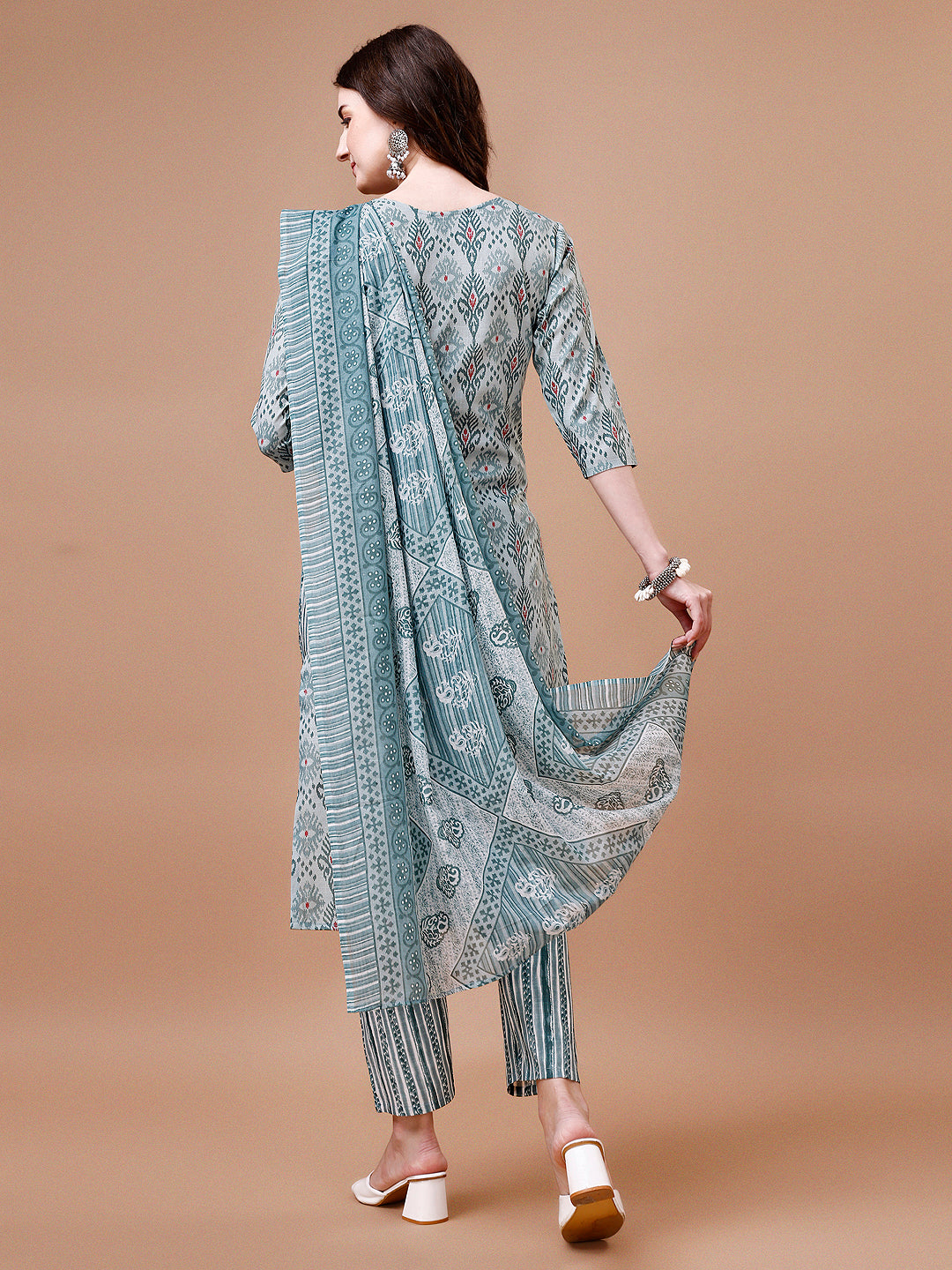 Printed Cotton Kurta with pant & dupatta