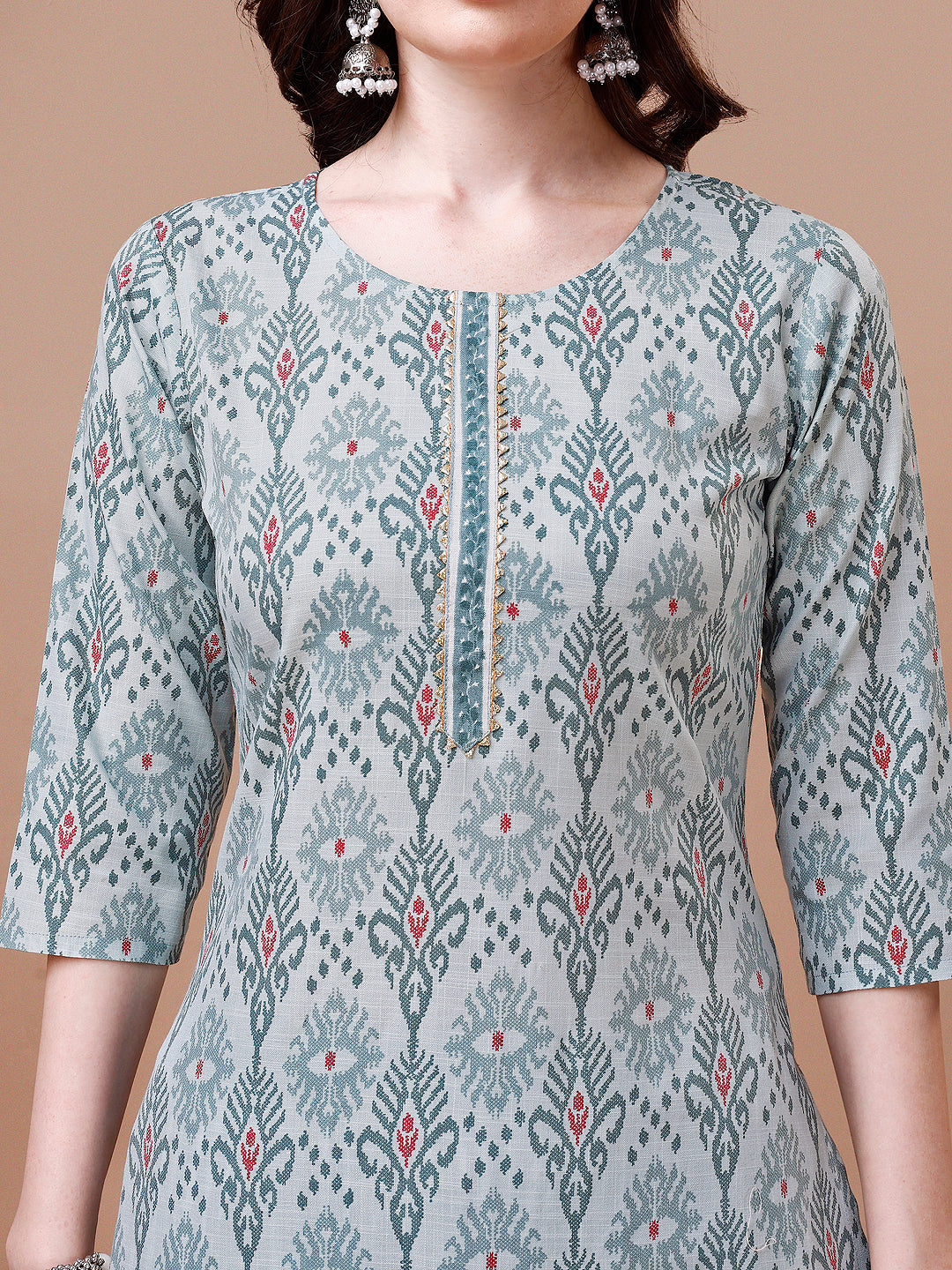 Printed Cotton Kurta with pant & dupatta