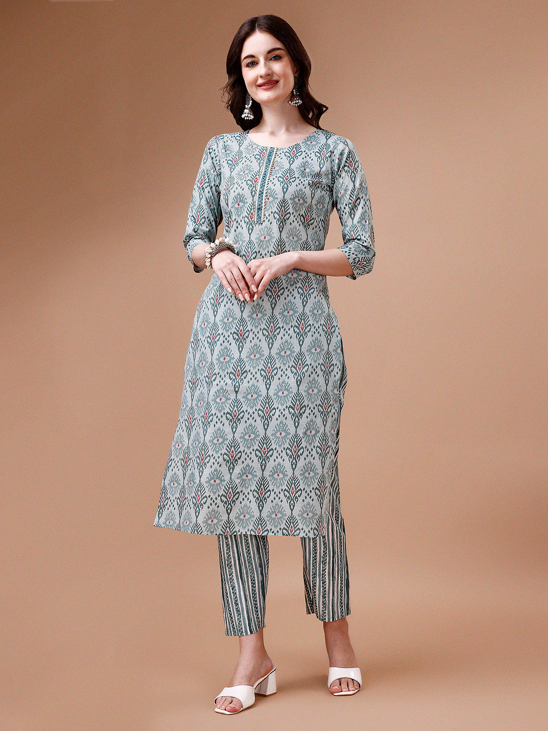 Printed Cotton Kurta with pant & dupatta